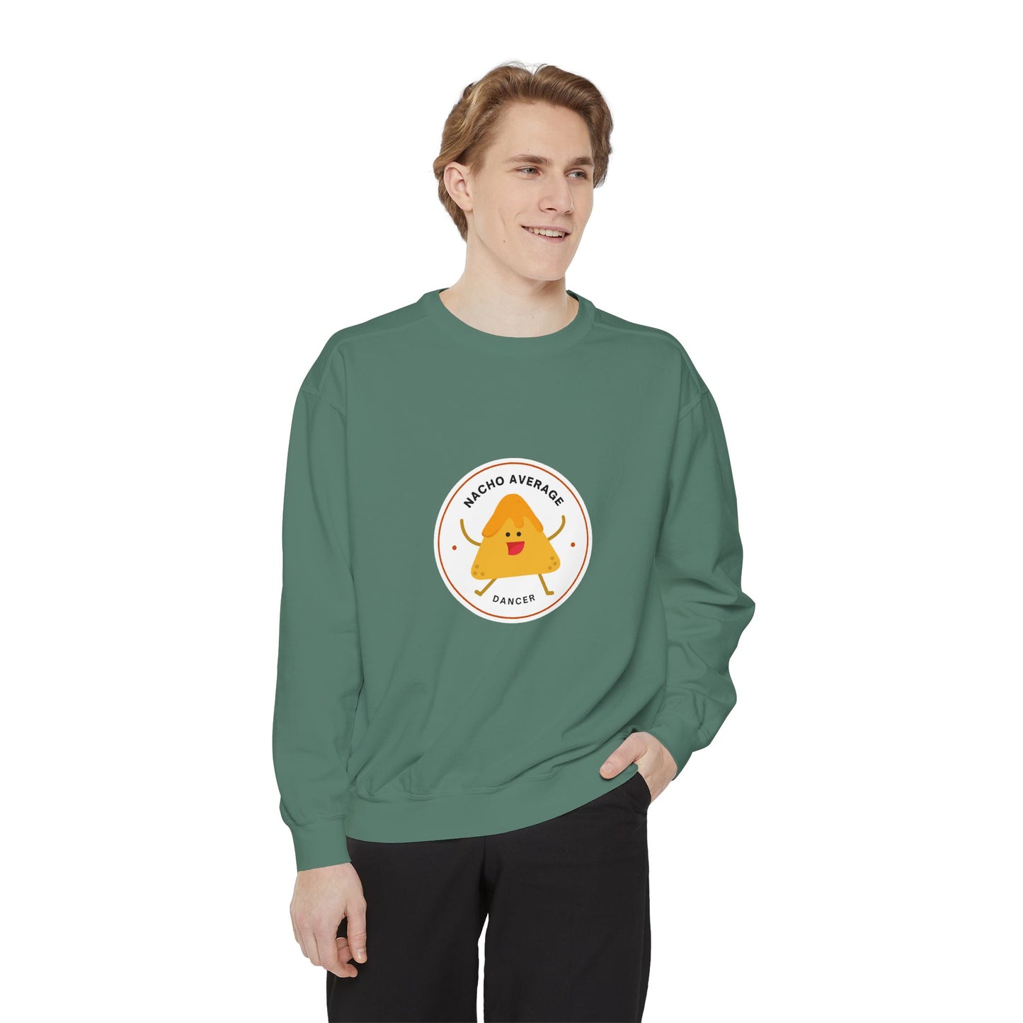 "Nacho Average Dancer" Unisex Lightweight Crewneck Sweatshirt – Cute Dance Pun Pullover with Fun Nacho Graphic for Dancers & Foodie Fans