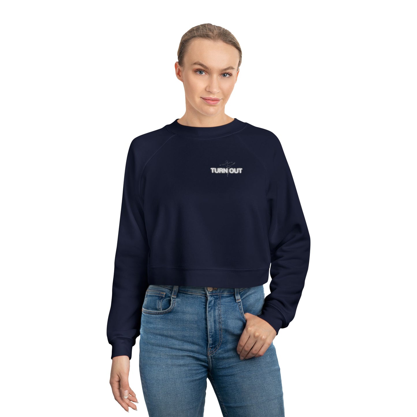 “Turn Out” Ballerina Front & Back Graphic | Streetwear-Inspired Ballet Dance Sweatshirt for Dancers & Enthusiasts - Women’s Cropped Sweatshirt
