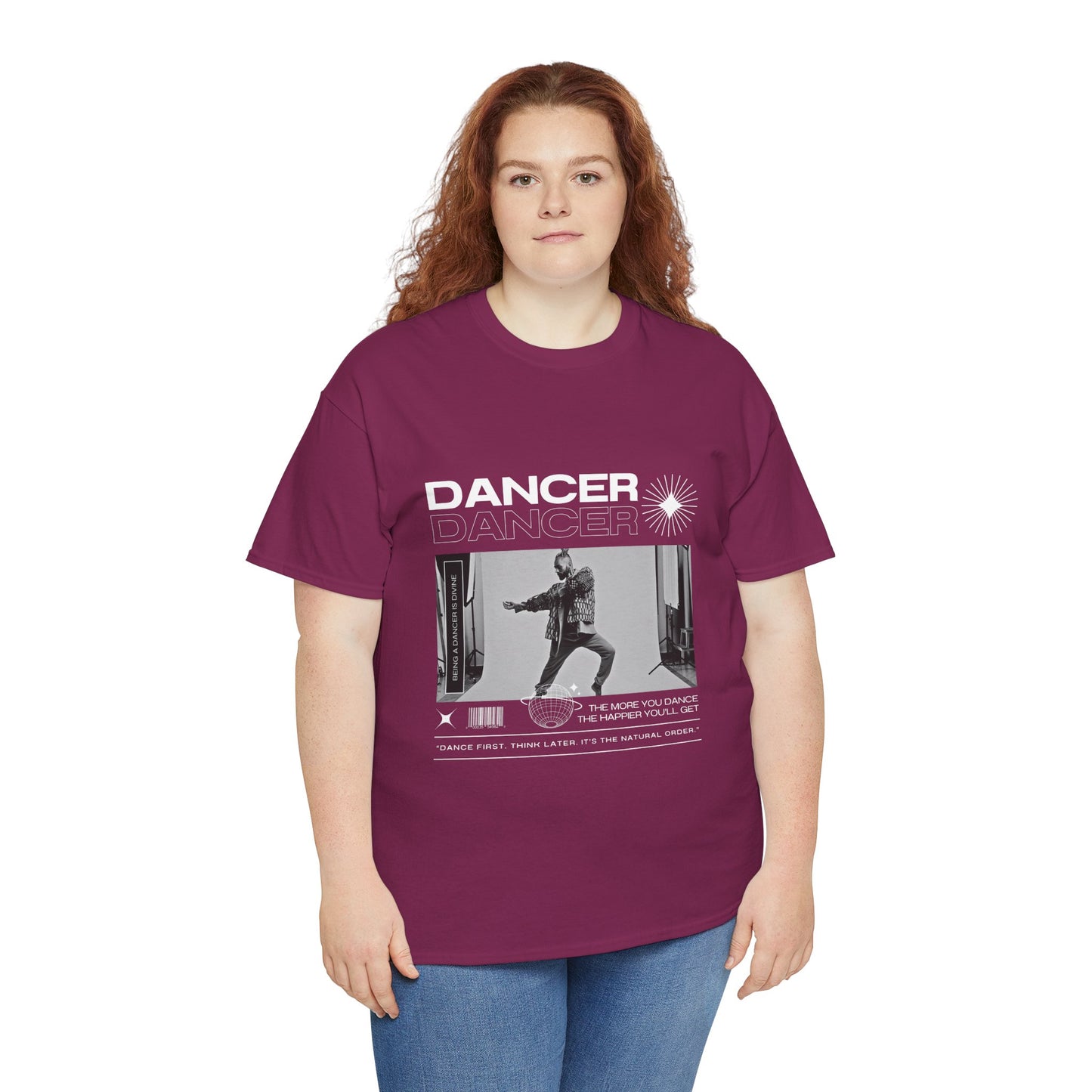 "Dancer "Jazz Pose Unisex Heavy Cotton Tee – Streetwear-Inspired Jazz Dance Graphic T-Shirt for Performers