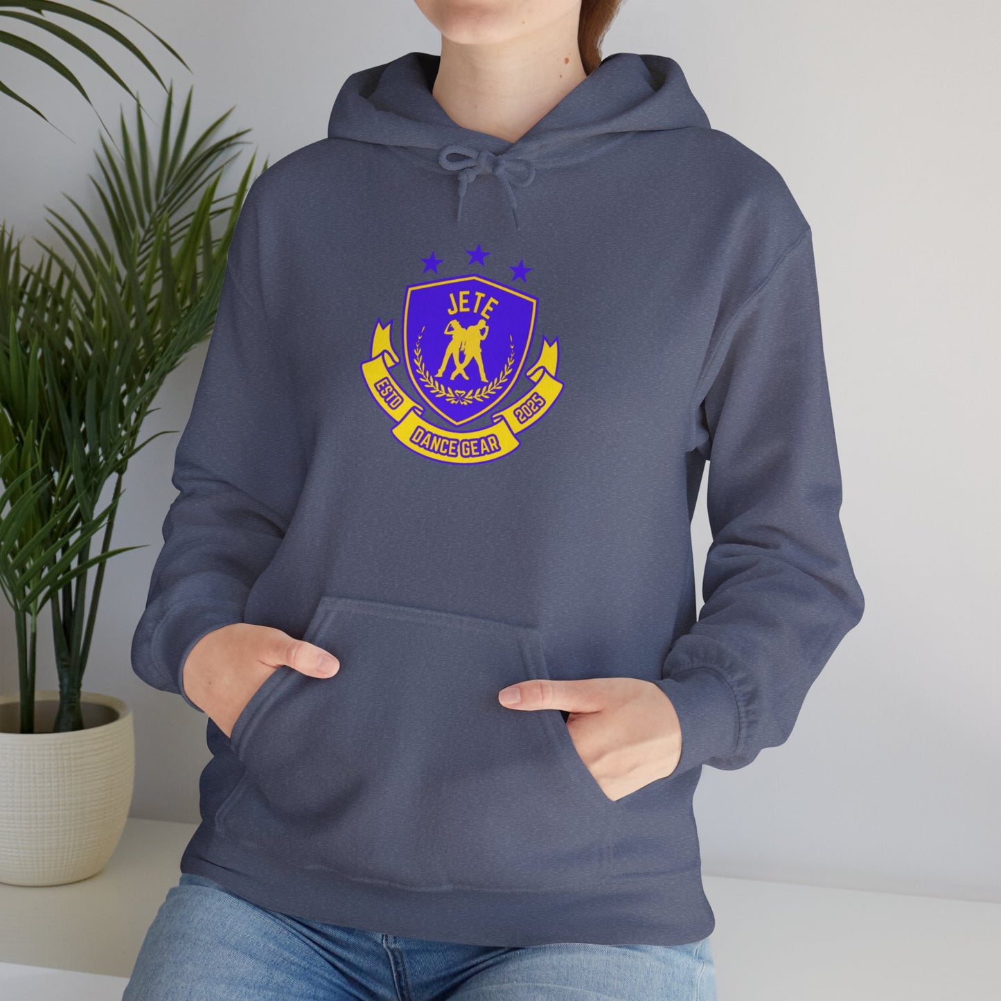 "Jeté Dance Gear" Unisex Hooded Sweatshirt – Collegiate Style Dance Hoodie for Dancers & Dance Lovers