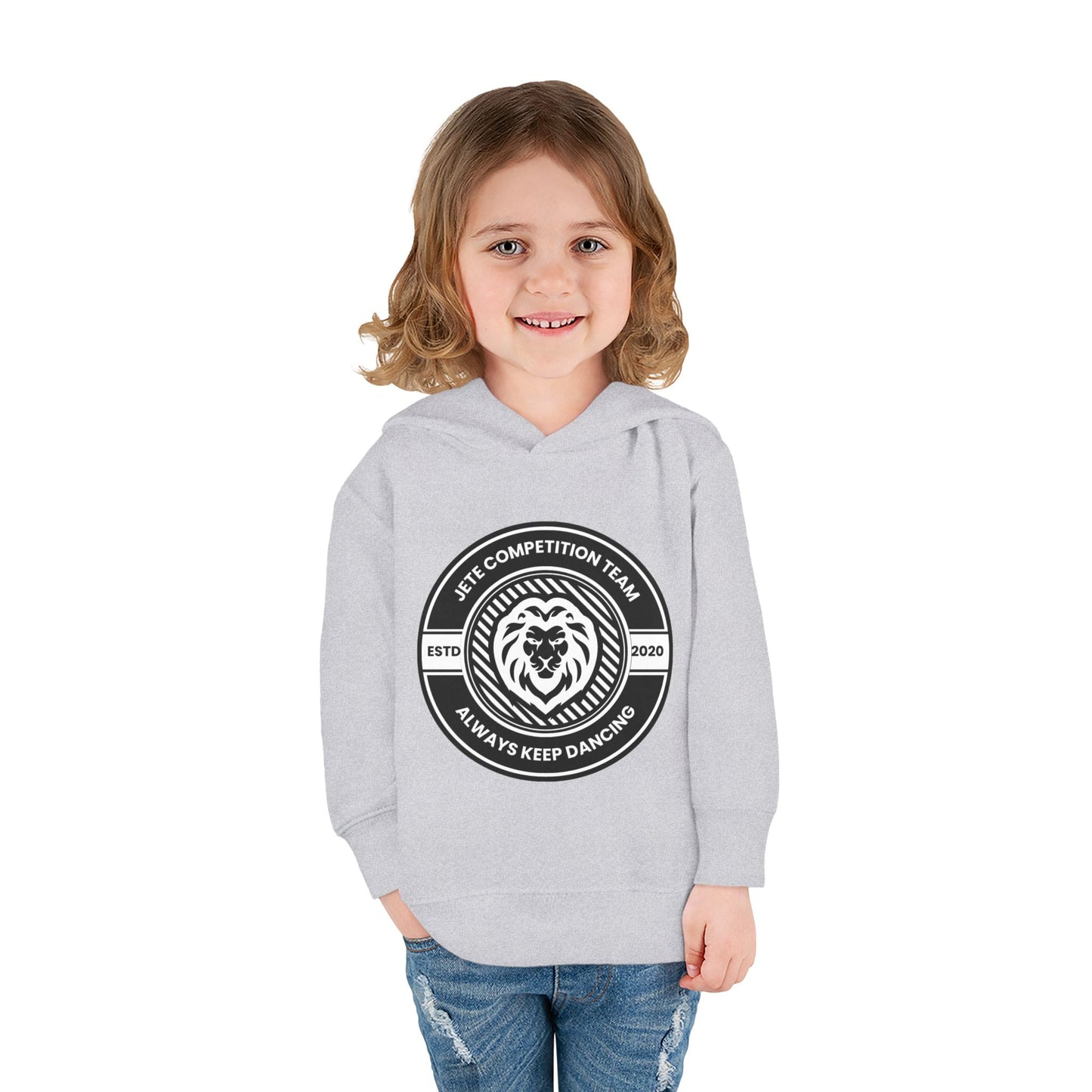 “Jeté Competition Team: Always Keep Dancing” Toddler Pullover Fleece Hoodie – Collegiate Dance Graphic | Sweatshirt for Kids