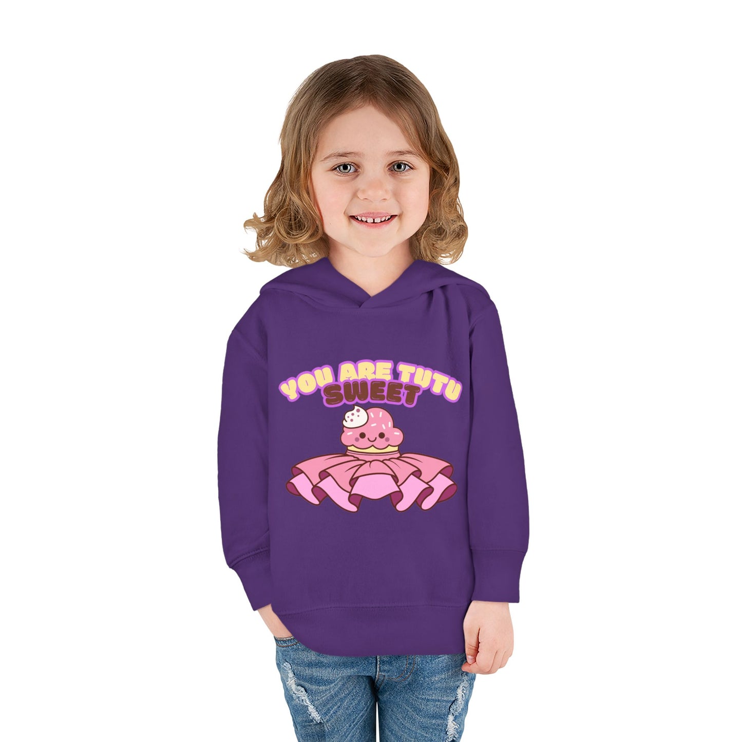"You Are Tutu Sweet" Toddler Pullover Hoodie – Kawaii Cupcake in Tutu Dance Graphic Fleece Sweatshirt for Kids