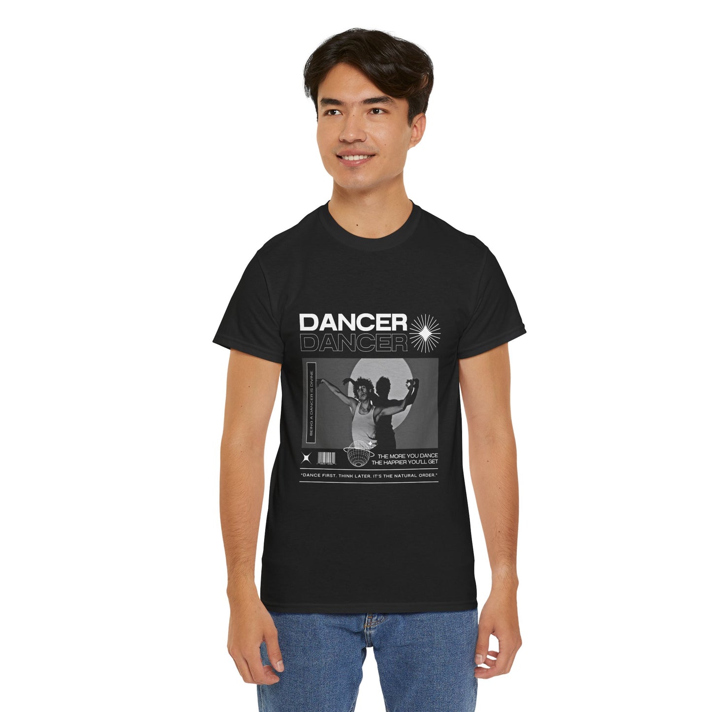 "Dancer" Spotlight Contemporary Dance Graphic Unisex Heavy Cotton Tee – Streetwear-Inspired Dance T-Shirt for Performers & Dance Lovers