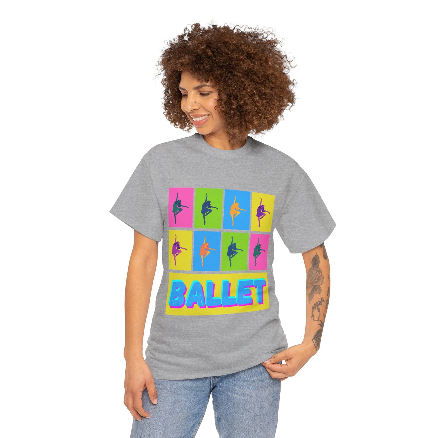 "Ballet" Pop Art Inspired Dance Graphic Unisex Heavy Cotton Tee – Artistic Ballet Dancer T-Shirt for Dance Lovers