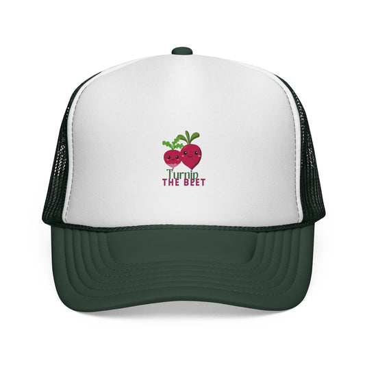 "Turnip the Beet" Funny Dance-Inspired Trucker Hat – Unisex Veggie Graphic Cap for Dancers & Foodie Fans