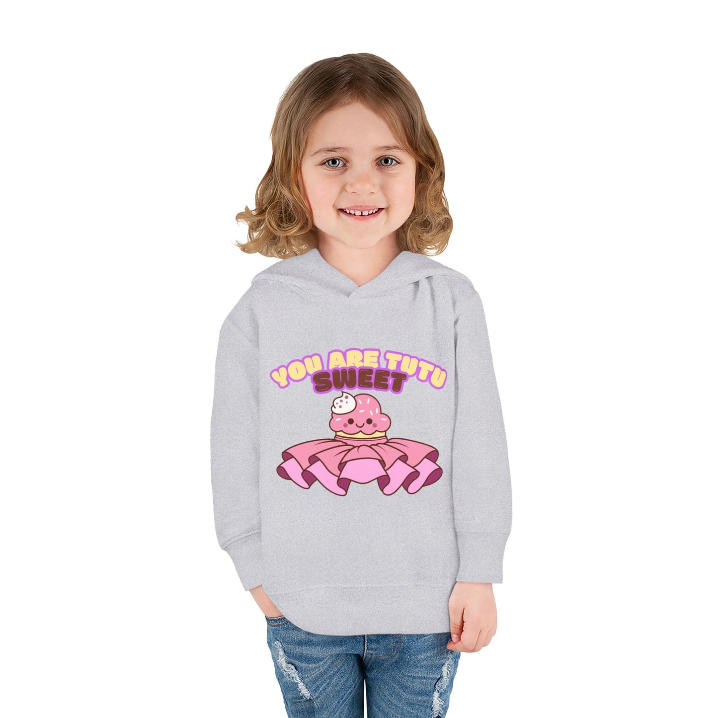 "You Are Tutu Sweet" Toddler Pullover Hoodie – Kawaii Cupcake in Tutu Dance Graphic Fleece Sweatshirt for Kids