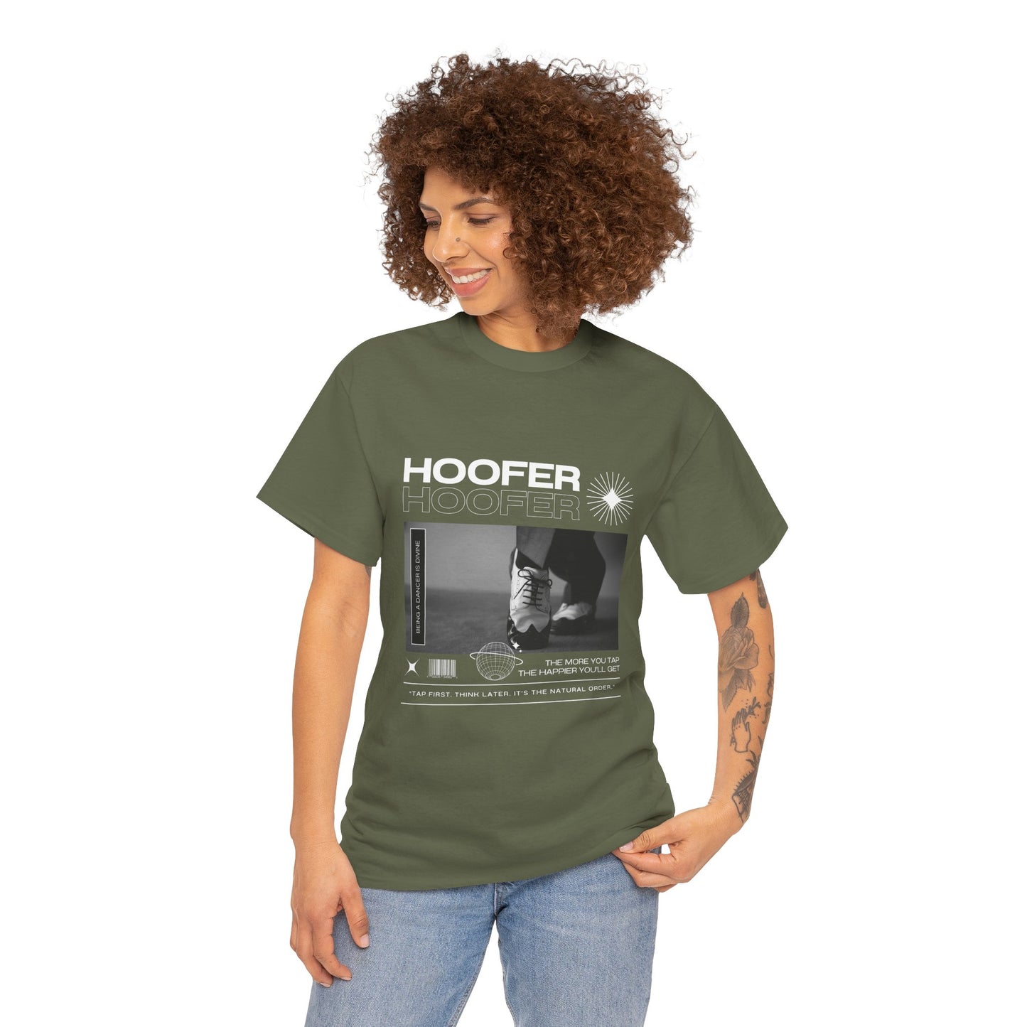“Hoofer" Tap Dance Unisex Heavy Cotton Tee – Streetwear-Inspired Tap Shoes Graphic T-Shirt for Dancers