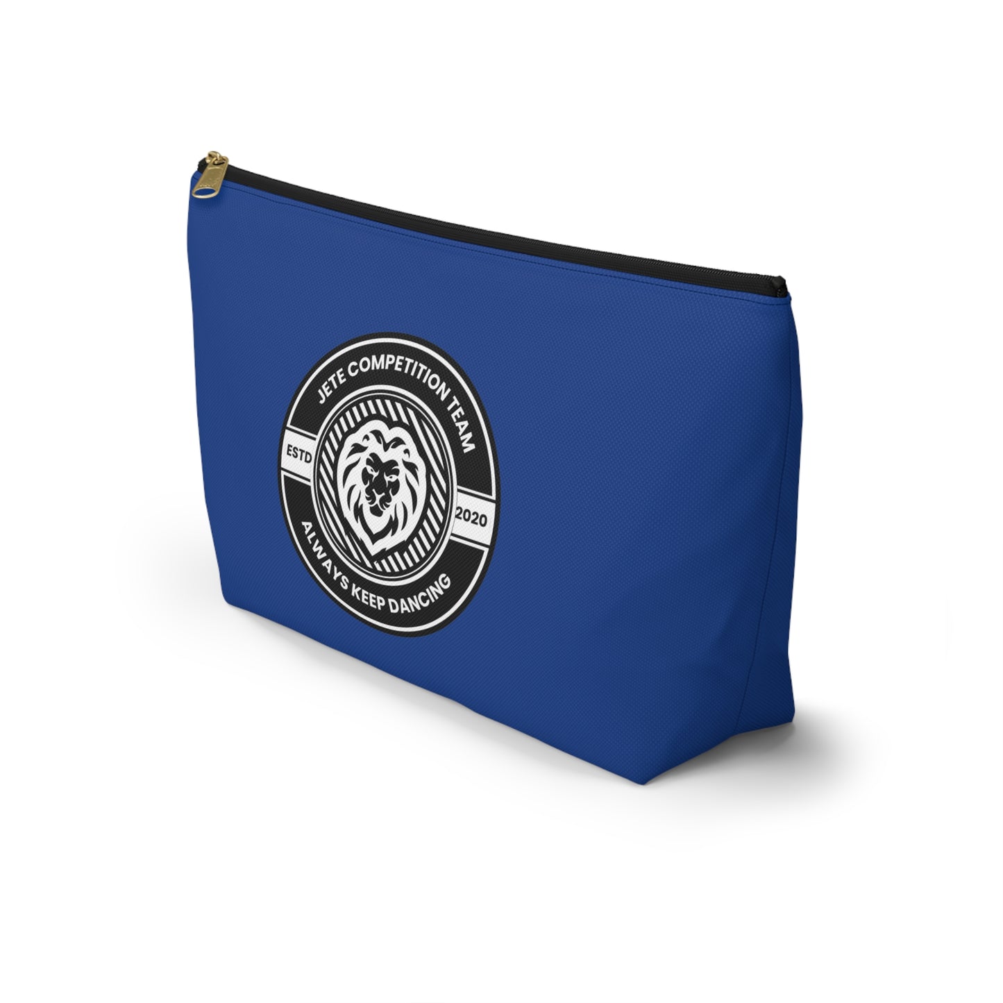 "Jeté Competition Team Always Keep Dancing" Makeup Bag – Collegiate-Inspired Dance Graphic – Team Dance Zipper Pouch for Cosmetics, Accessories & Recital Gifts