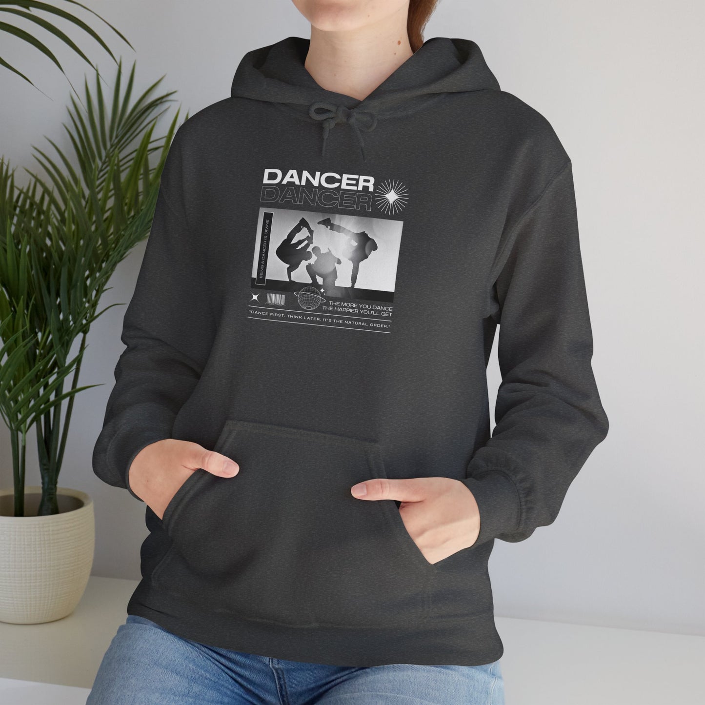 “Dancer” Breakdancer Streetwear Graphic | Hip-Hop Dance Hoodie for Urban Style & Comfort - Unisex Heavy Blend™ Hooded Sweatshirt