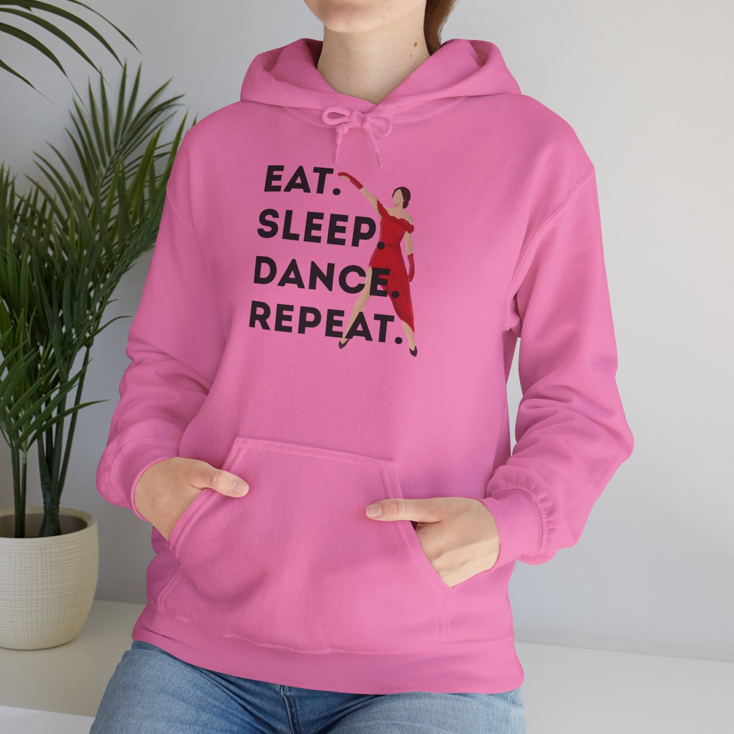 "Eat Sleep Dance Repeat" Unisex Dance Hoodie β Bold Graphic Sweatshirt for Dancers