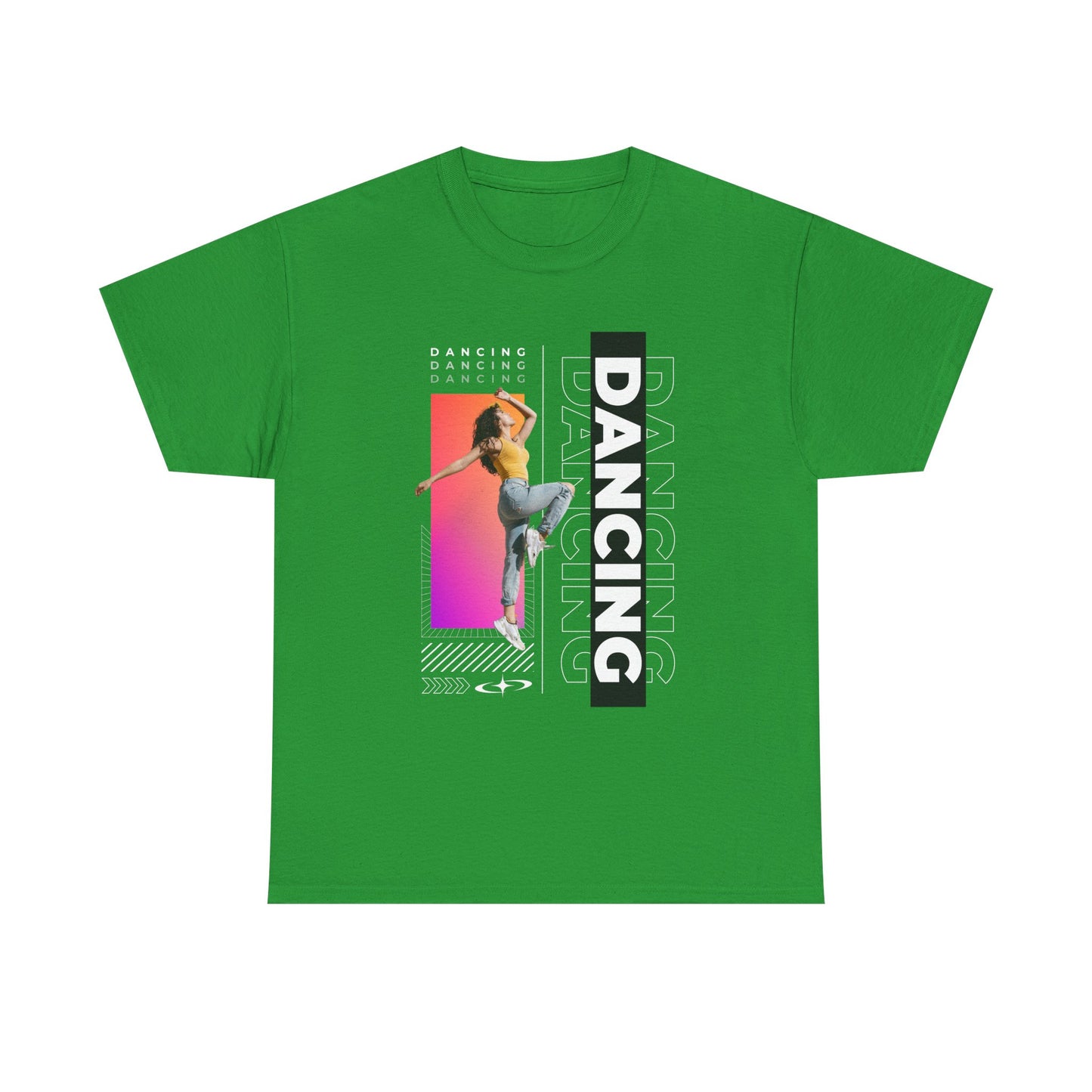 “Dancing” Streetwear-Inspired Female Dancer Unisex Heavy Cotton Tee – Urban Dance Graphic T-Shirt for Performers and Dance Lovers