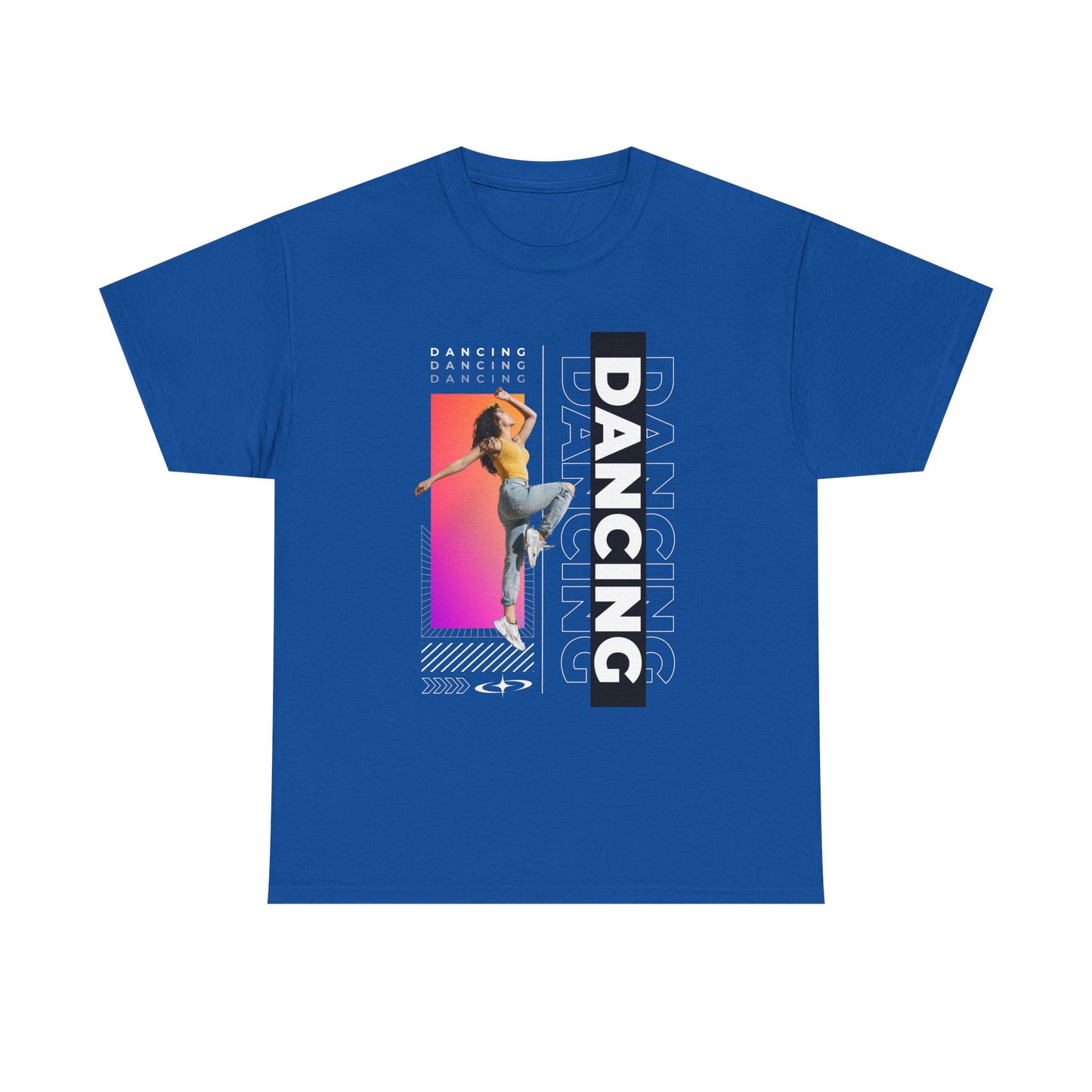 “Dancing” Streetwear-Inspired Female Dancer Unisex Heavy Cotton Tee – Urban Dance Graphic T-Shirt for Performers and Dance Lovers