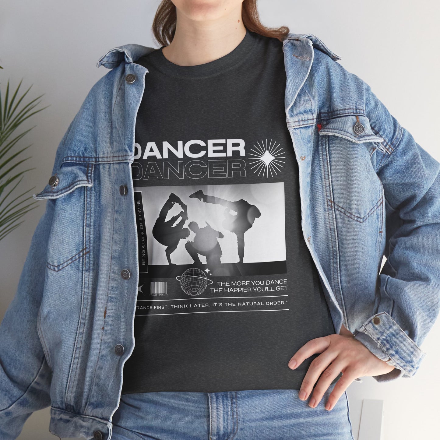 “Dancer” Graphic with Breakdancer Streetwear-Inspired Design | Hip-Hop Dance T-Shirt for Men & Women | Unisex Heavy Cotton Tee
