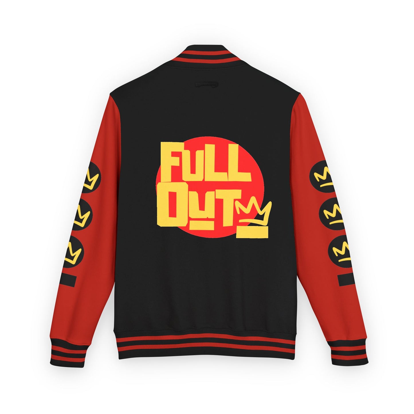 Full Out Premium Collection Letterman Jacket β Unisex Heavyweight Varsity Jacket with "Full Out" Back Graphic and "Crew" Front Design