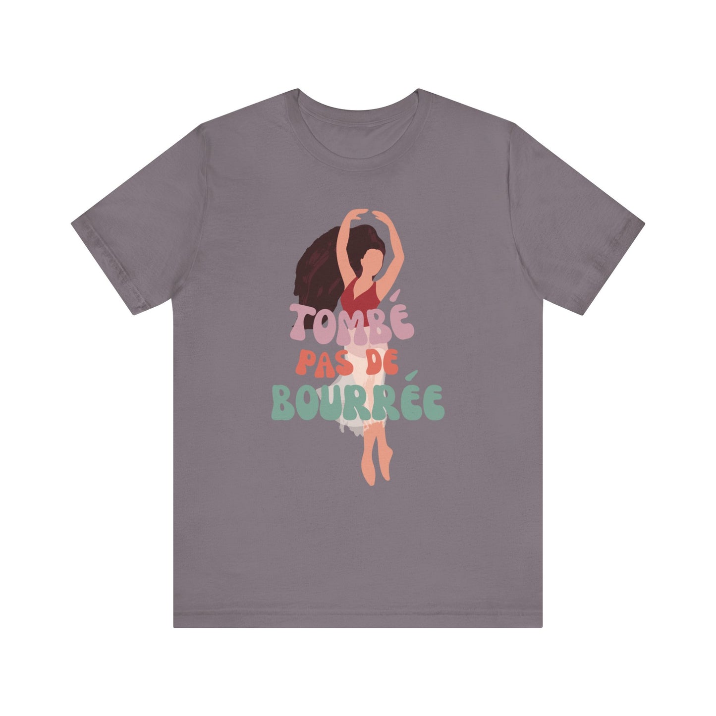 “Tombé Pas de Bourrée” T-Shirt – Ballet Dance Phrase Unisex Garment-Dyed Tee with Elegant Dancer Graphic