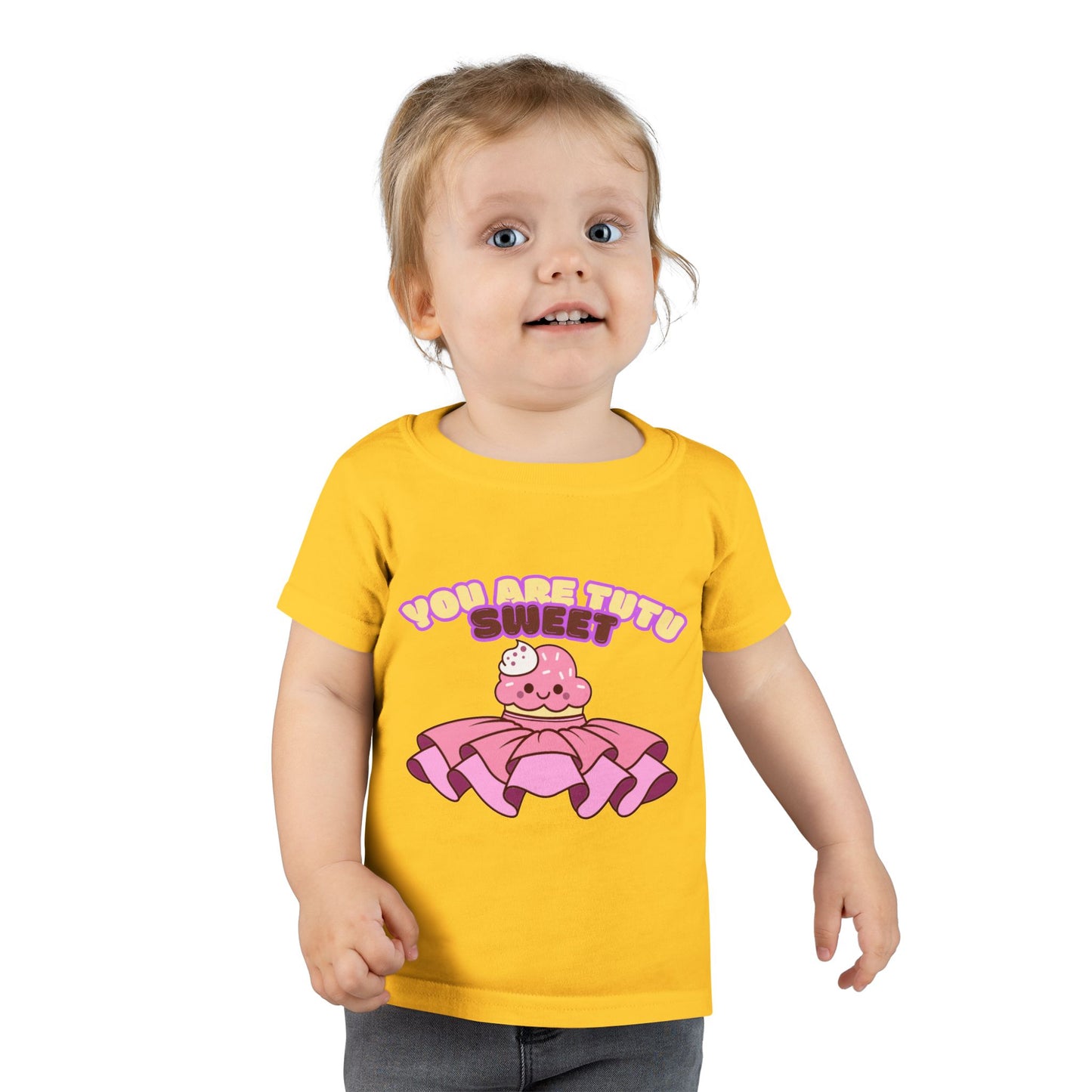 "You Are Tutu Sweet" Toddler Dance T-Shirt – Kawaii Cupcake in Tutu Graphic Short Sleeve Tee for Kids