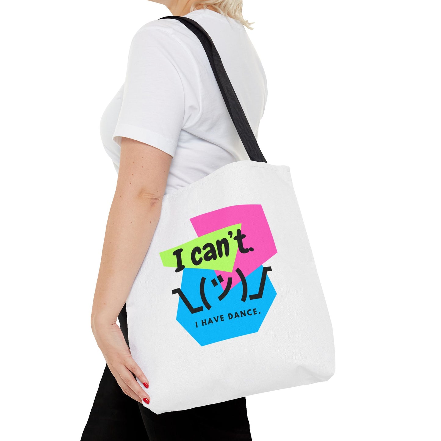 "I Can't. I Have Dance." – 80s Retro Emoji Canvas Tote Bag for Dancers | Funny Dance Quote Reusable Shoulder Bag