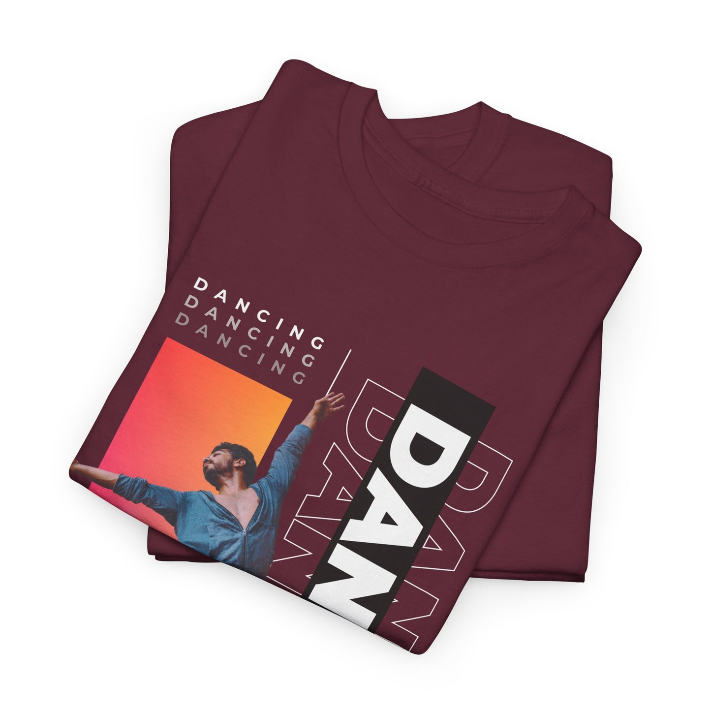 “Dancing” Streetwear-Inspired Male Dancer Unisex Heavy Cotton Tee – Urban Dance Graphic T-Shirt for Performers and Dance Lovers