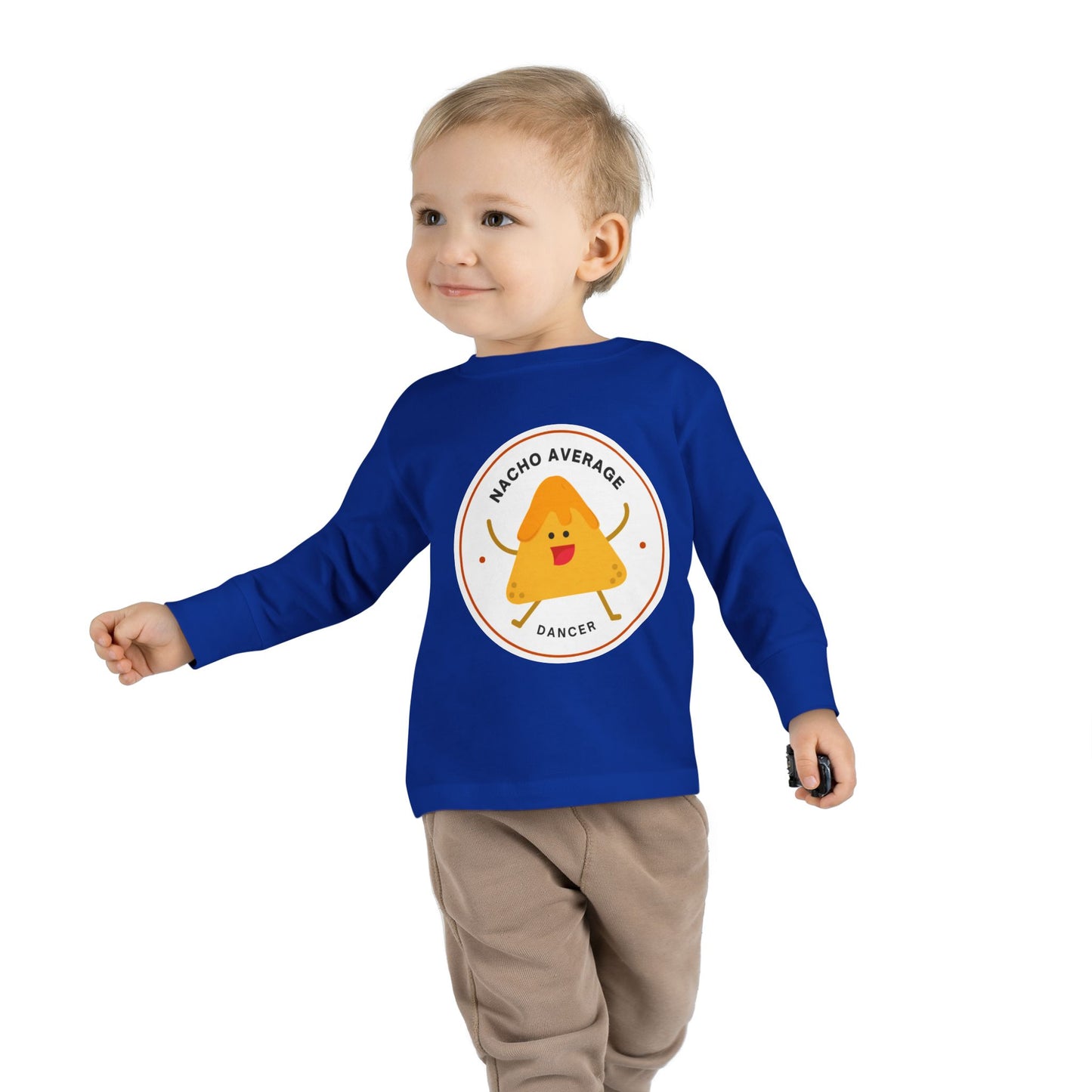 "Nacho Average Dancer" Toddler Dance T-Shirt – Cute Nacho Graphic Long Sleeve Tee for Kids