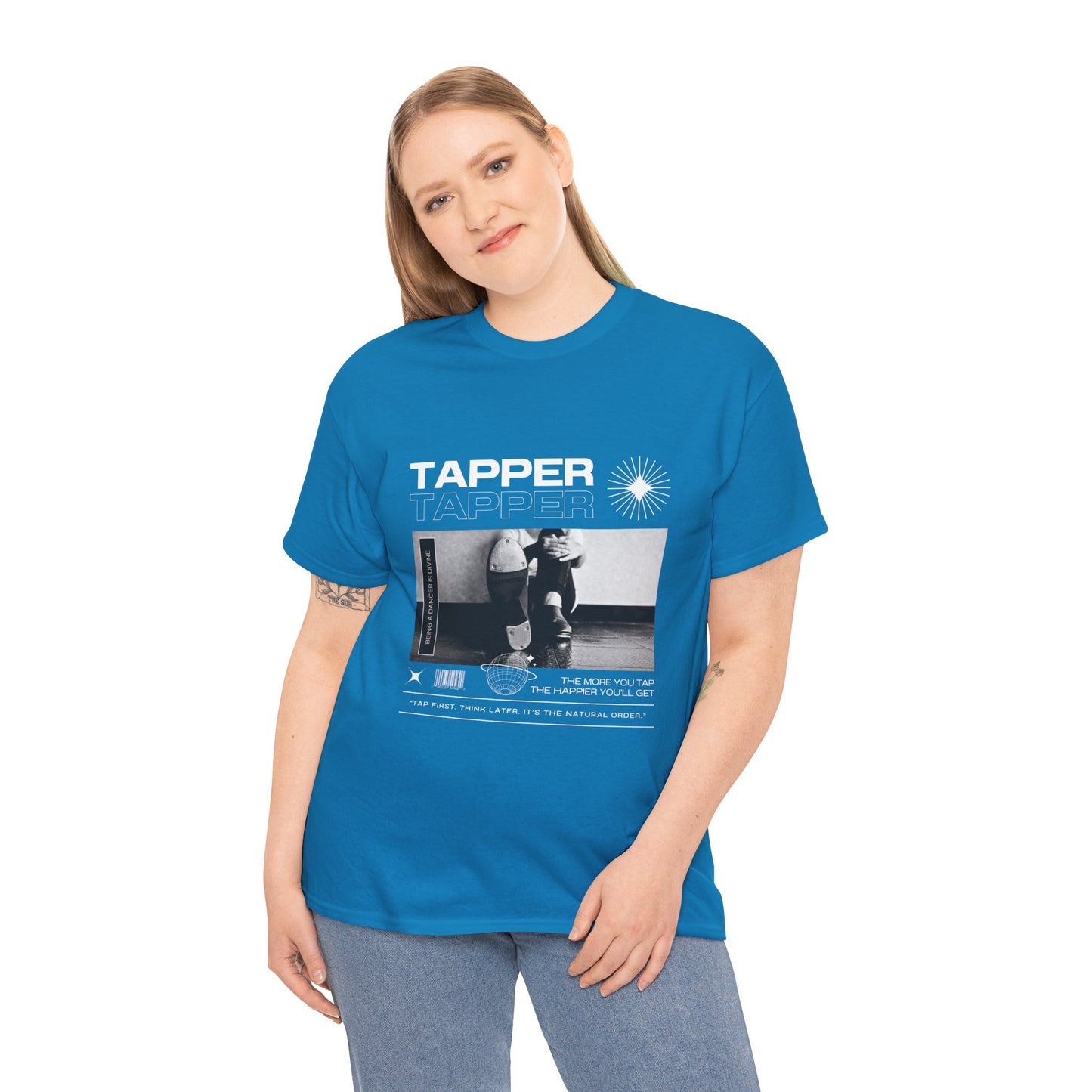 “Tapper” Tap Dance Unisex Heavy Cotton Tee – Streetwear-Inspired Tap Shoes Graphic T-Shirt for Dancers