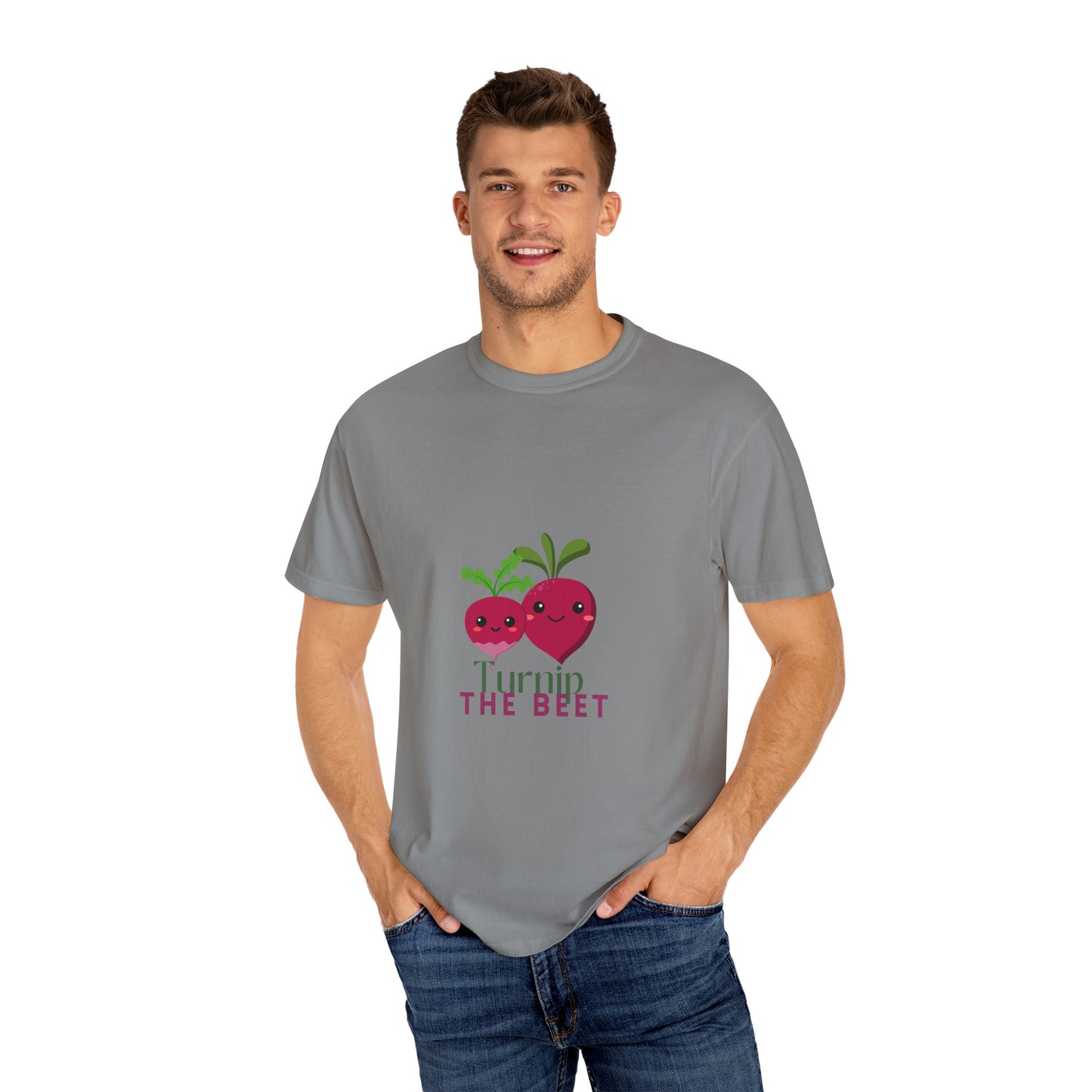 "Turnip the Beet" Unisex Garment-Dyed T-Shirt – Cute Veggie Dance Pun Graphic Tee – Funny Foodie Shirt for Dancers & Music Lovers