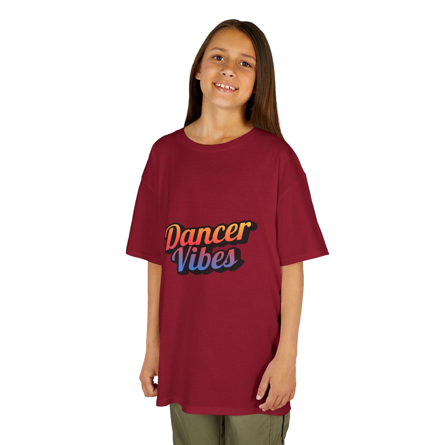 “Dancer Vibes” Colorful Graphic Tee for Kids | Dance-Themed Short Sleeve Shirt - Youth Dance T-Shirt
