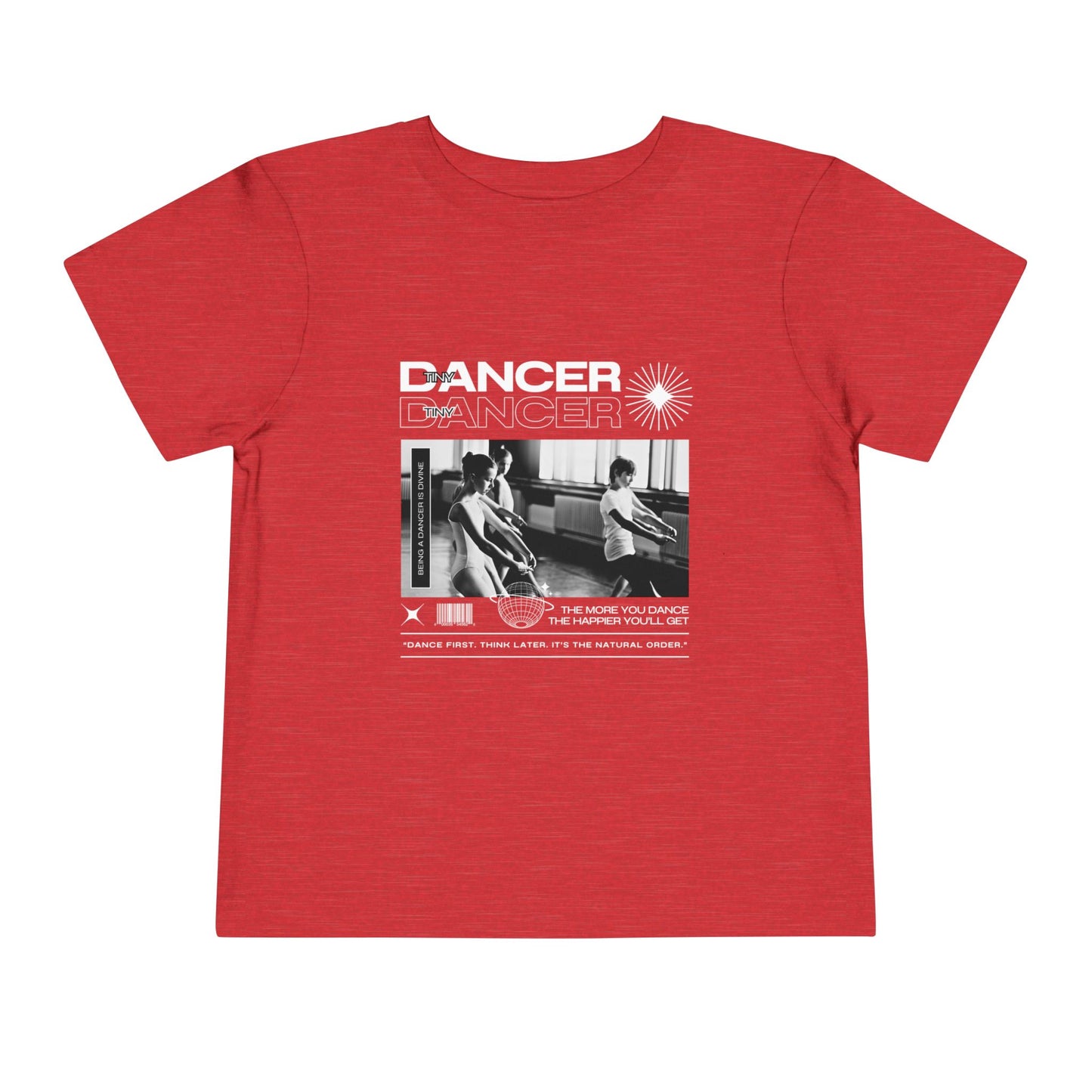 “Tiny Dancer" Toddler Short Sleeve T-Shirt – Streetwear-Inspired Ballet Class Graphic Tee for Kids