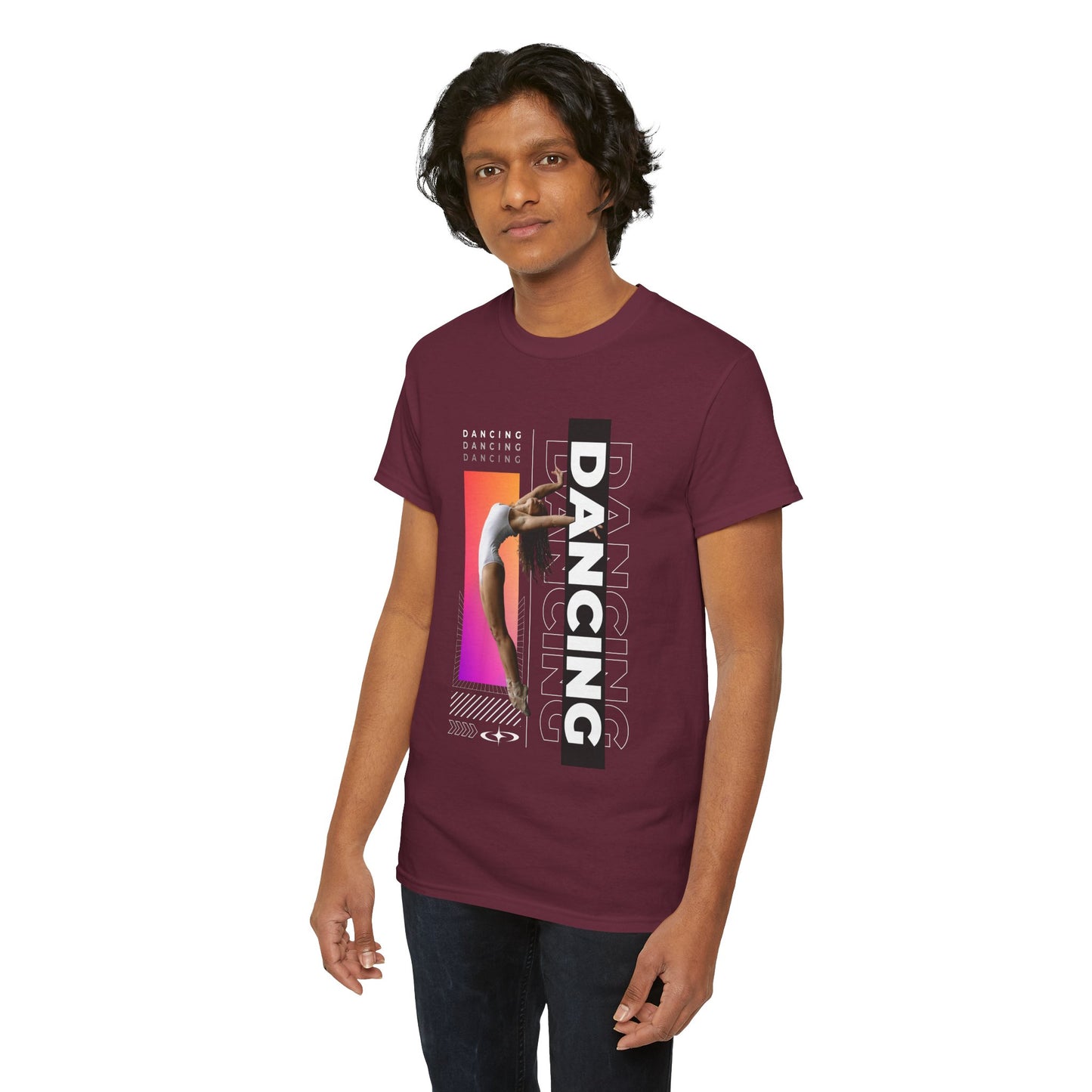 “Dancing” Streetwear-Inspired Female Dancer Unisex Heavy Cotton Tee – Urban Dance Graphic T-Shirt for Performers and Dance Lovers