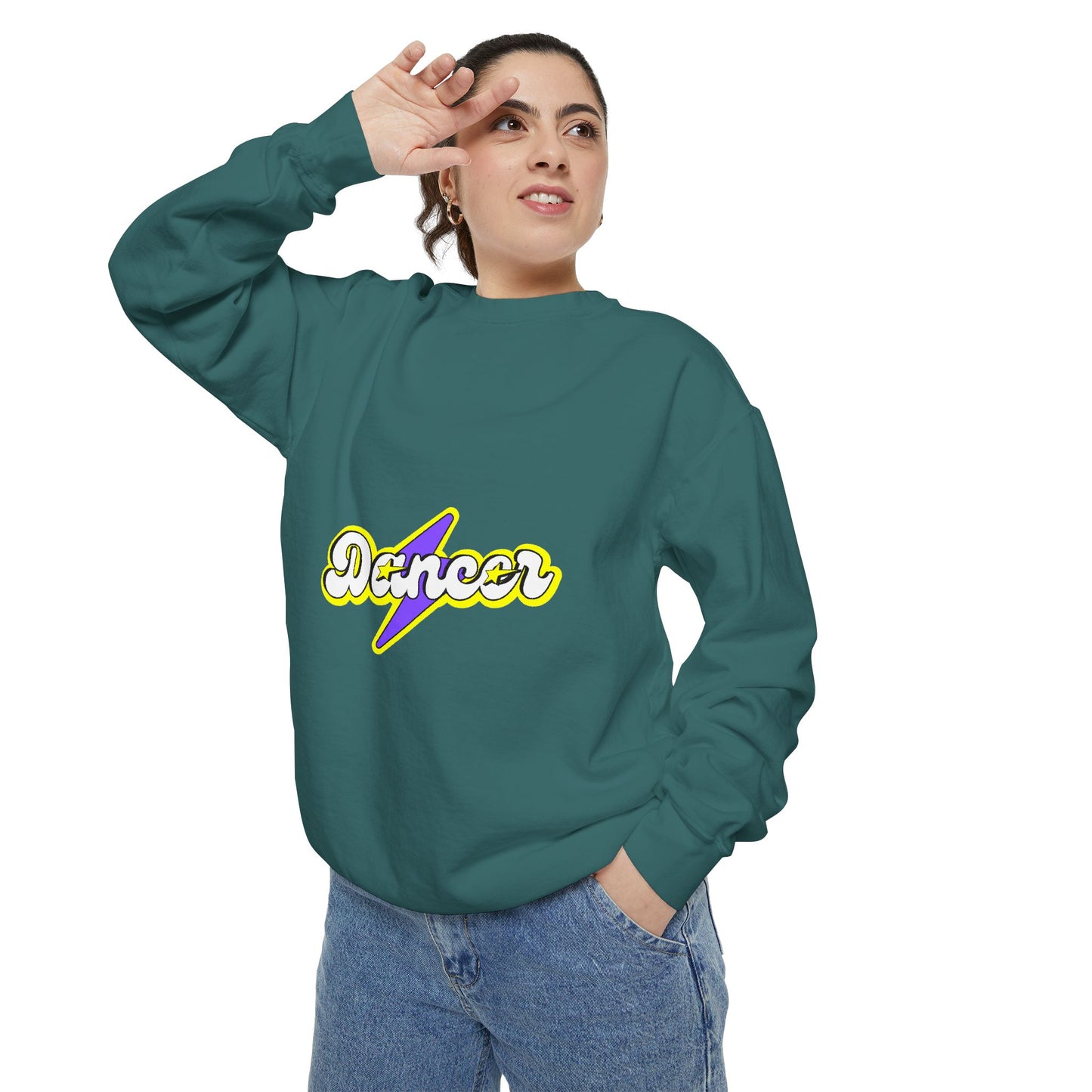"Dancer" Unisex Lightweight Crewneck Sweatshirt – Superhero-Inspired Graphic Pullover for Dance Lovers & Performers