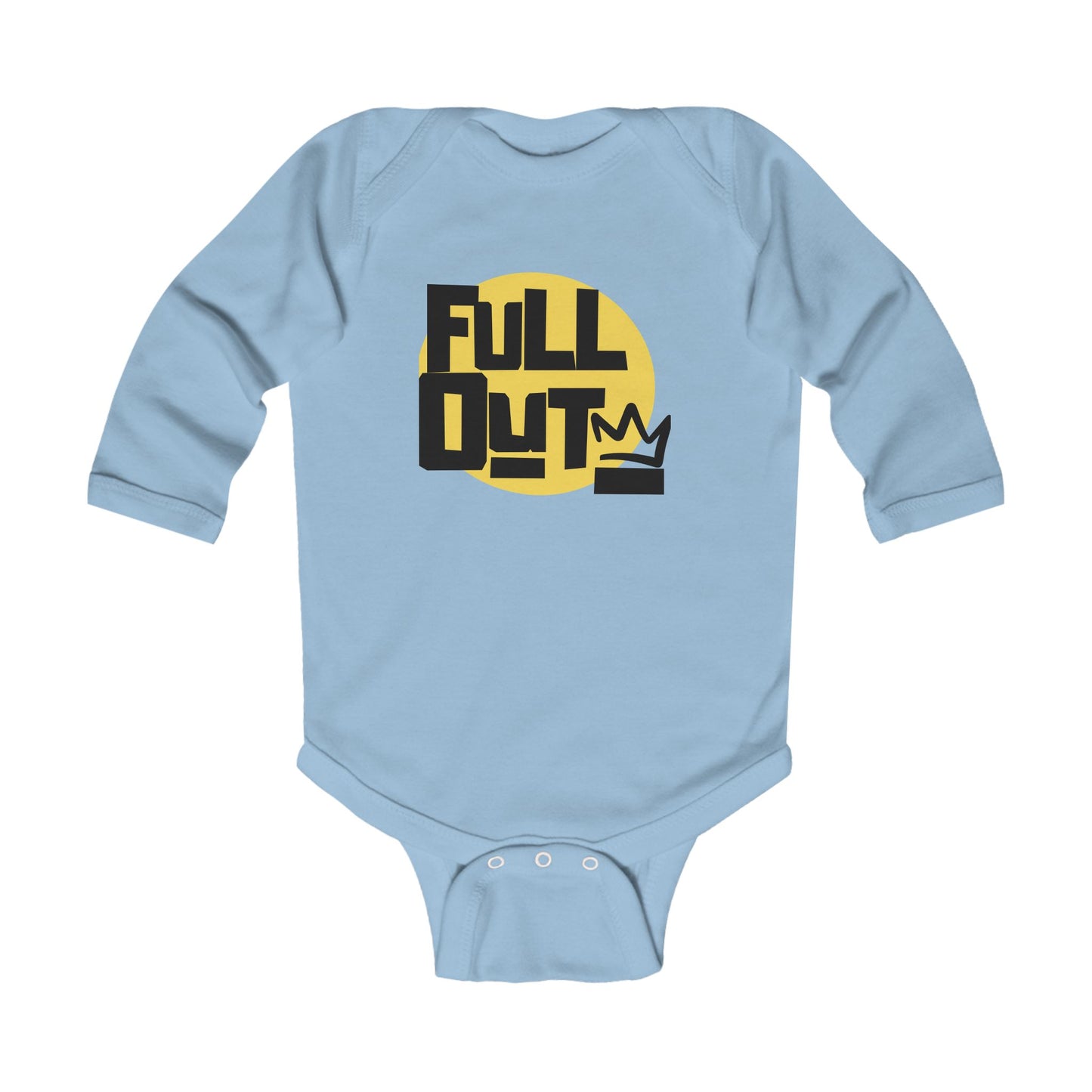 "Full Out" Infant Long Sleeve Bodysuit – Bold Streetwear Dance Graphic Baby Outfit for Future Performers