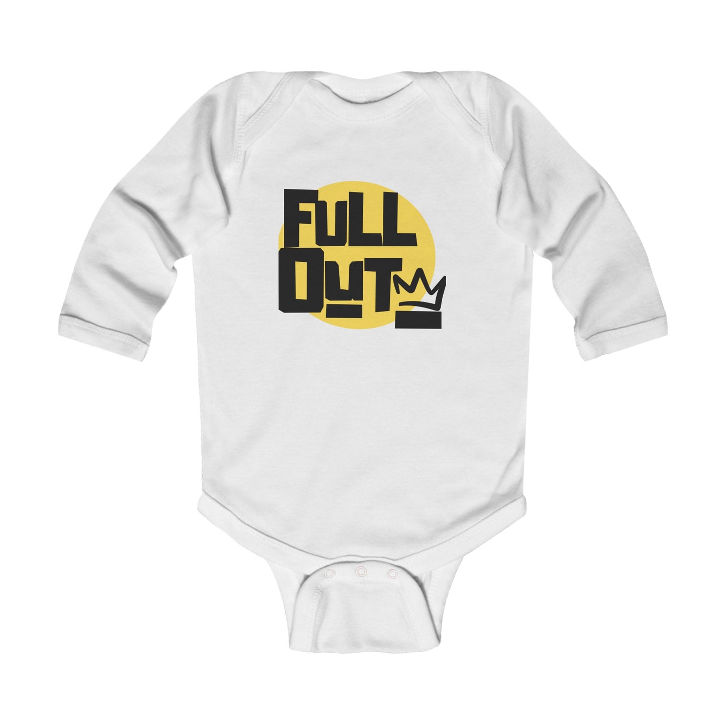 "Full Out" Infant Long Sleeve Bodysuit – Bold Streetwear Dance Graphic Baby Outfit for Future Performers