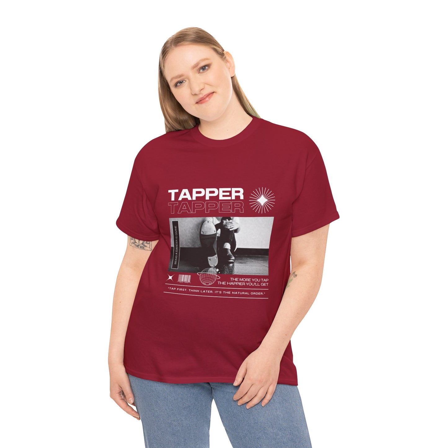 “Tapper” Tap Dance Unisex Heavy Cotton Tee – Streetwear-Inspired Tap Shoes Graphic T-Shirt for Dancers