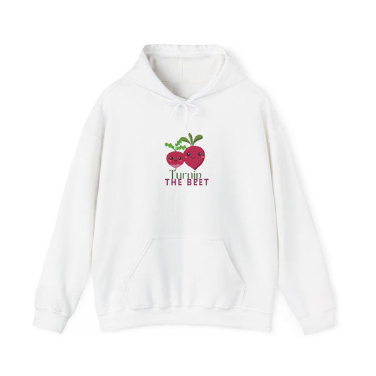"Turnip the Beet" Unisex Hooded Sweatshirt – Funny Dance Pun Hoodie with Cute Veggie Graphic | Cozy Gift for Dancers & Foodie Fans