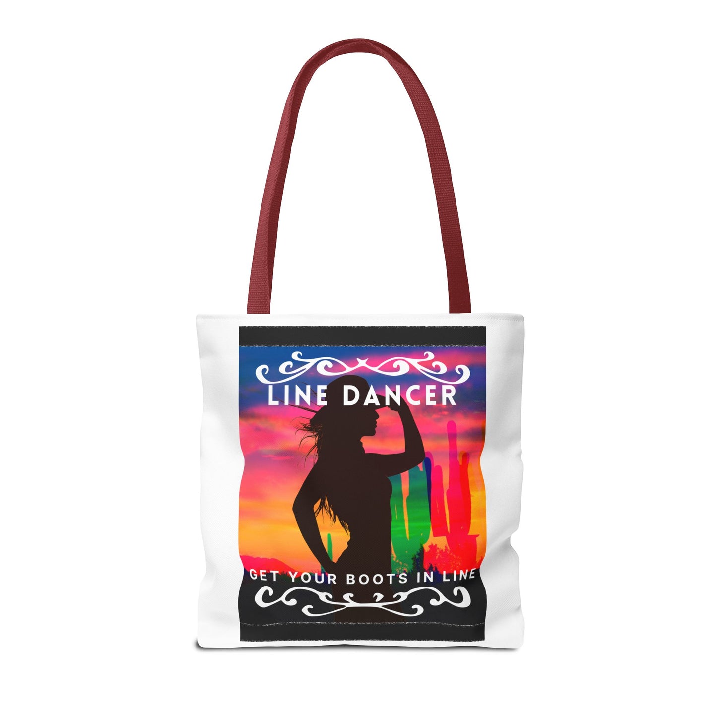 "Line Dancer, Boots on the Ground” Canvas Tote Bag – Cowgirl Graphic | Western Dance Bag for Country Lovers & Line Dancing Fans