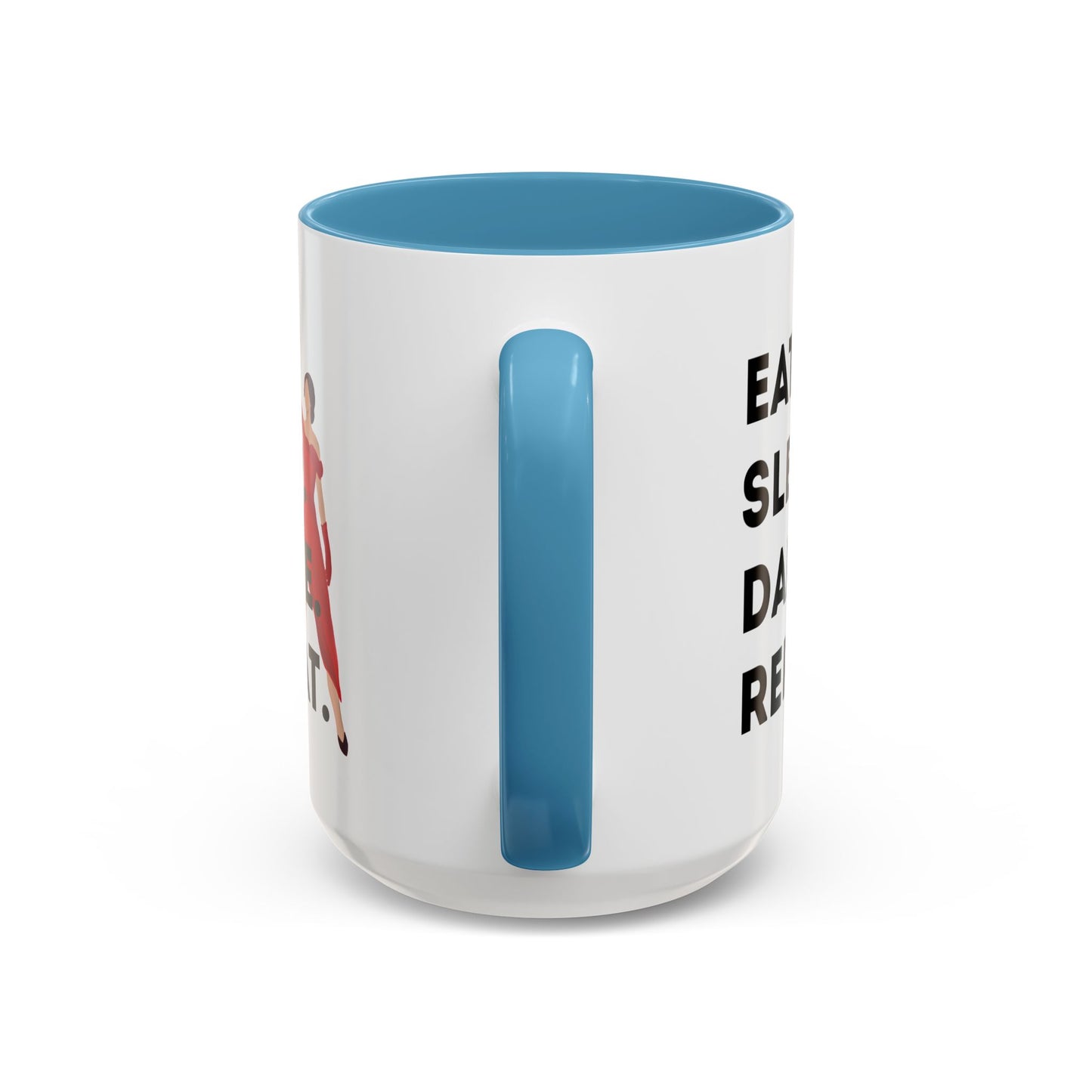 "Eat Sleep Dance Repeat" Accent Coffee Mug – Bold Dancer Graphic Ceramic Mug for Dance Lovers