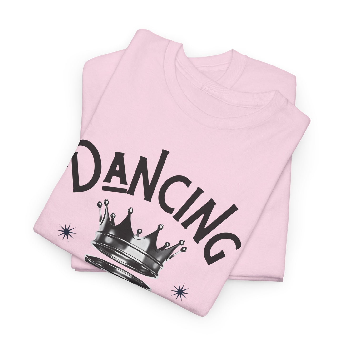 “Dancing Queen" Unisex Heavy Cotton T-Shirt with Crown Graphic – Dance-Inspired Graphic Tee for Adults & Kids