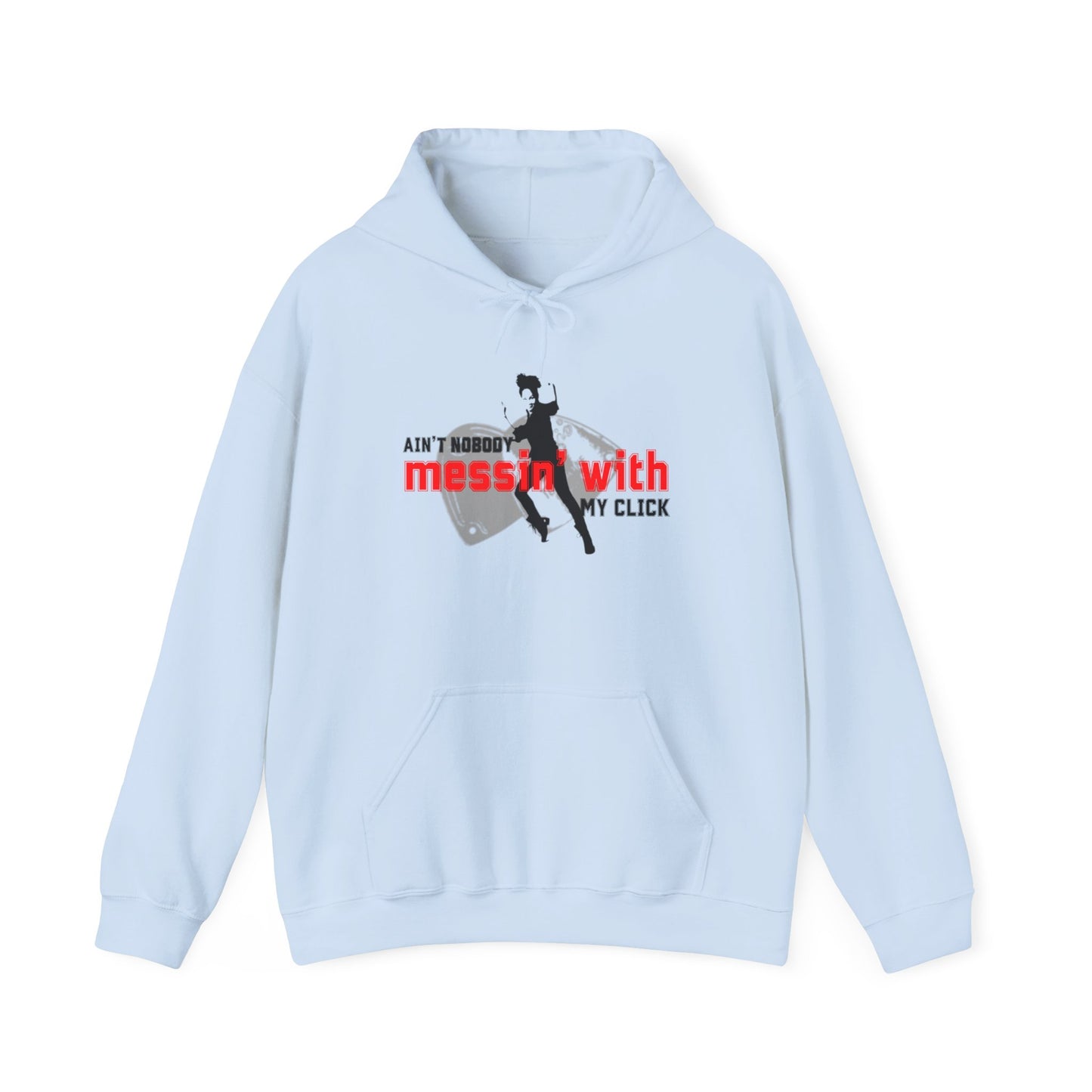“Ain’t Nobody Messin’ with My Click” Tap Dance Graphic with Tap Shoes & Dancer | Streetwear-Inspired Tap Dancing Hoodie for Dancers - Unisex Heavy Blend™ Hooded Sweatshirt