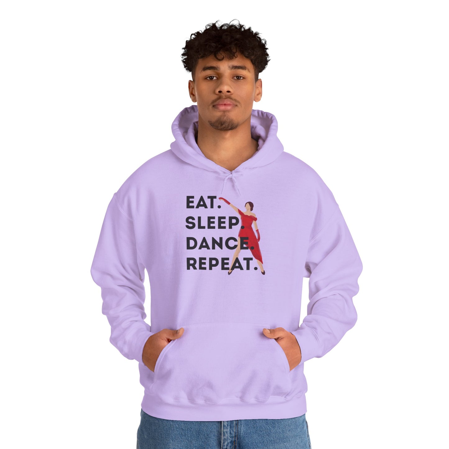 "Eat Sleep Dance Repeat" Unisex Dance Hoodie β Bold Graphic Sweatshirt for Dancers