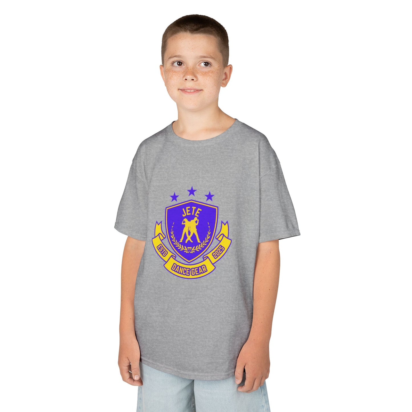 "Jeté Dance Gear" Youth Short Sleeve Tee – Collegiate-Inspired Dancer Graphic Shirt for Kids