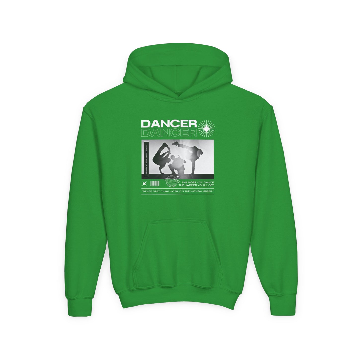 “Dancer” Breakdancer Streetwear Graphic | Unisex Youth Hoodie – Hip-Hop Dance Hoodie for Kids & Young Performers