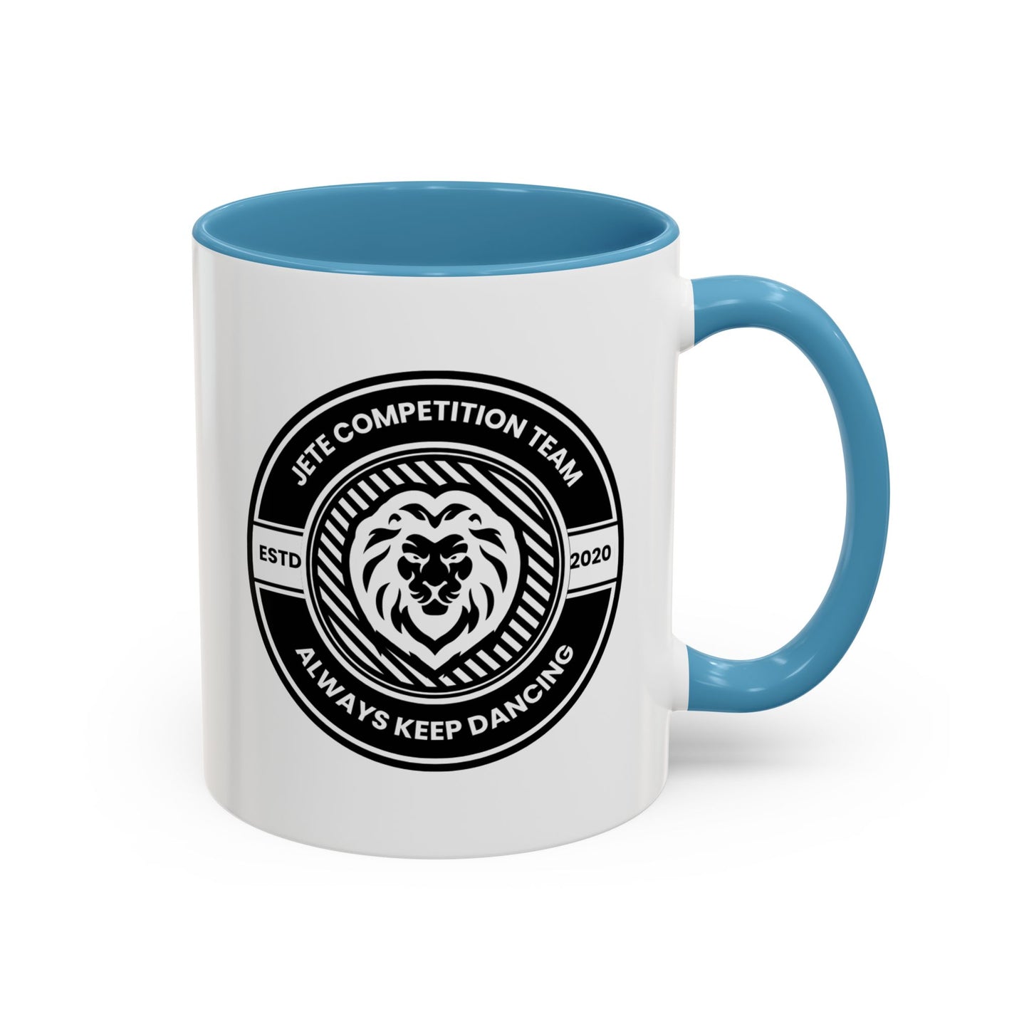 "Jeté Competition Team – Always Keep Dancing" Accent Coffee Mug – Collegiate Style Ceramic Mug for Dancers and Studio Teams