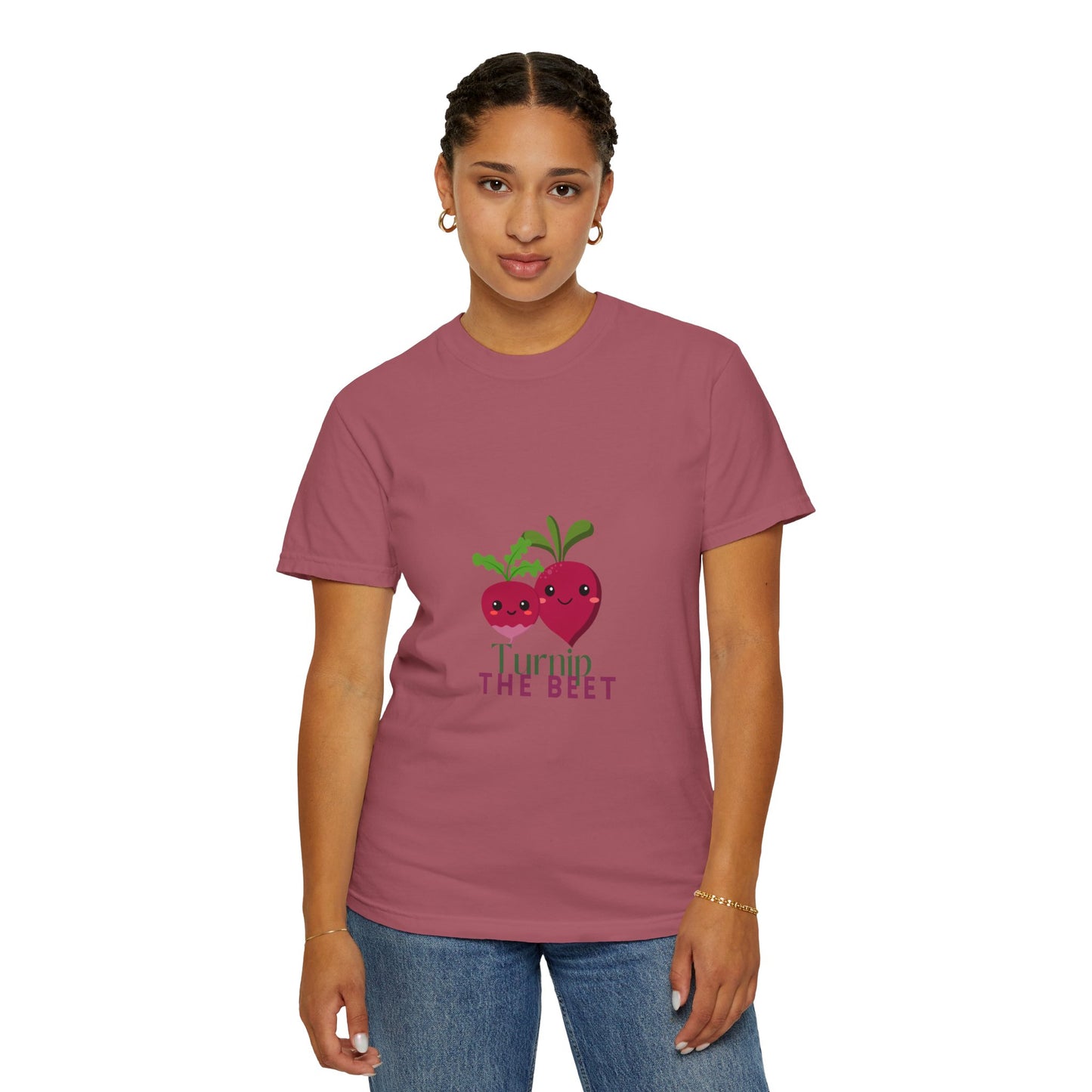 "Turnip the Beet" Unisex Garment-Dyed T-Shirt – Cute Veggie Dance Pun Graphic Tee – Funny Foodie Shirt for Dancers & Music Lovers