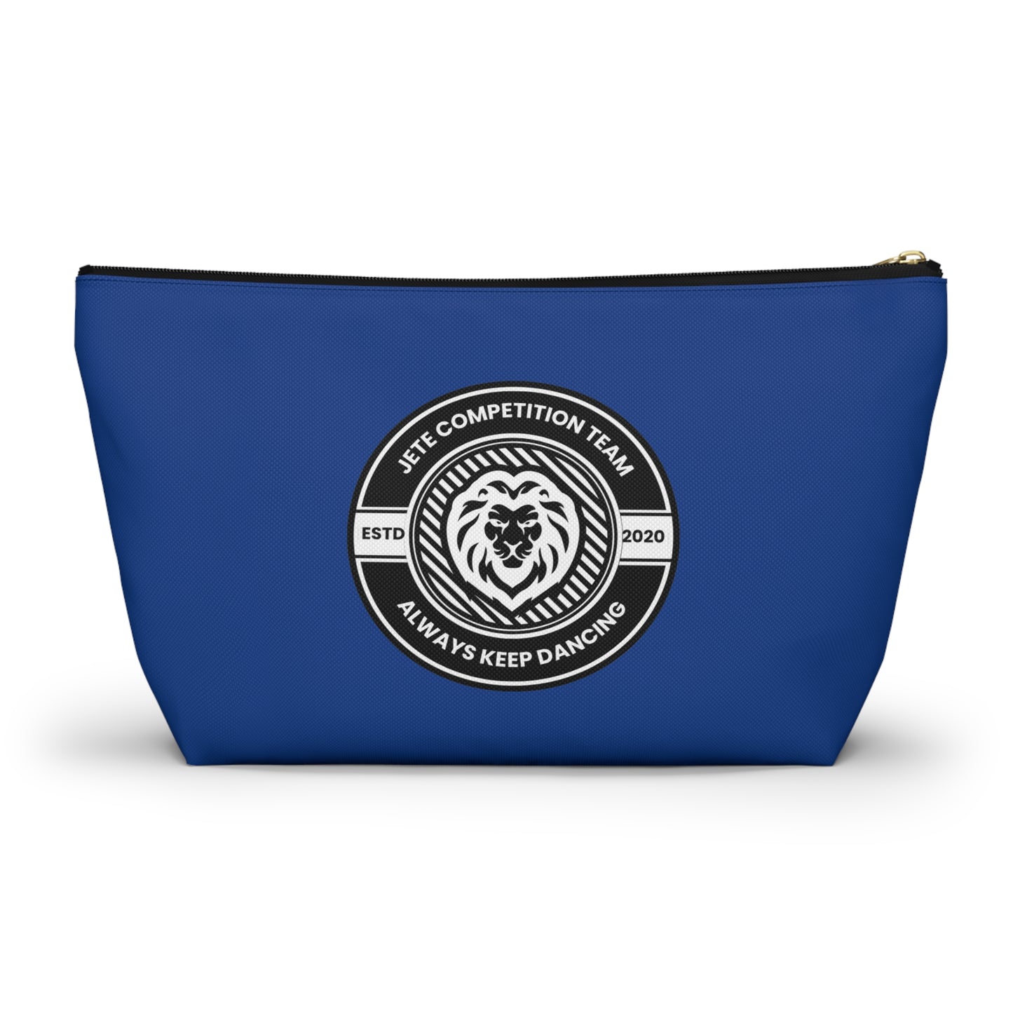 "Jeté Competition Team Always Keep Dancing" Makeup Bag – Collegiate-Inspired Dance Graphic – Team Dance Zipper Pouch for Cosmetics, Accessories & Recital Gifts