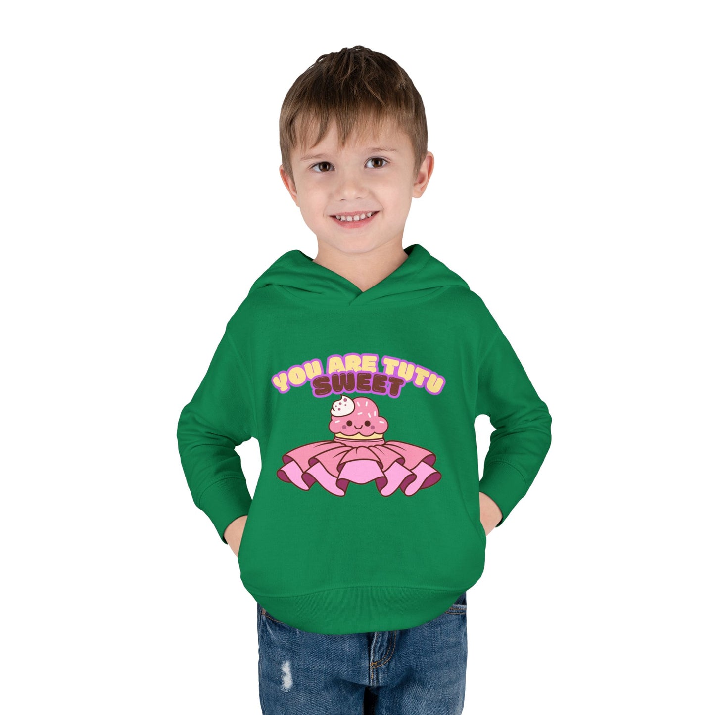 "You Are Tutu Sweet" Toddler Pullover Hoodie – Kawaii Cupcake in Tutu Dance Graphic Fleece Sweatshirt for Kids