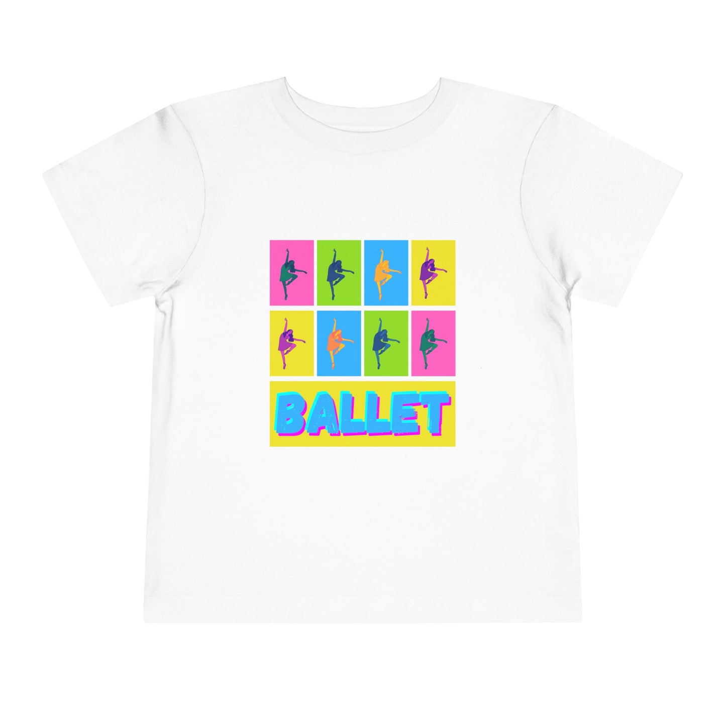 “Ballet" Toddler Short Sleeve T-Shirt – Pop Art Inspired Dance Graphic Tee for Kids