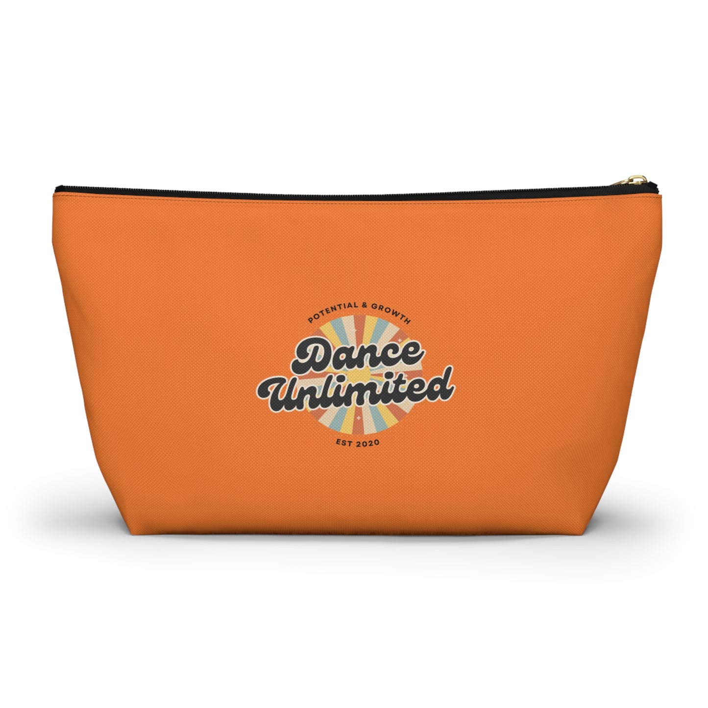 "Dance Unlimited - Potential & Growth" Makeup Bag – Retro Dance Graphic – Inspirational Dance-Themed Zipper Pouch for Cosmetics, Accessories & Gifts