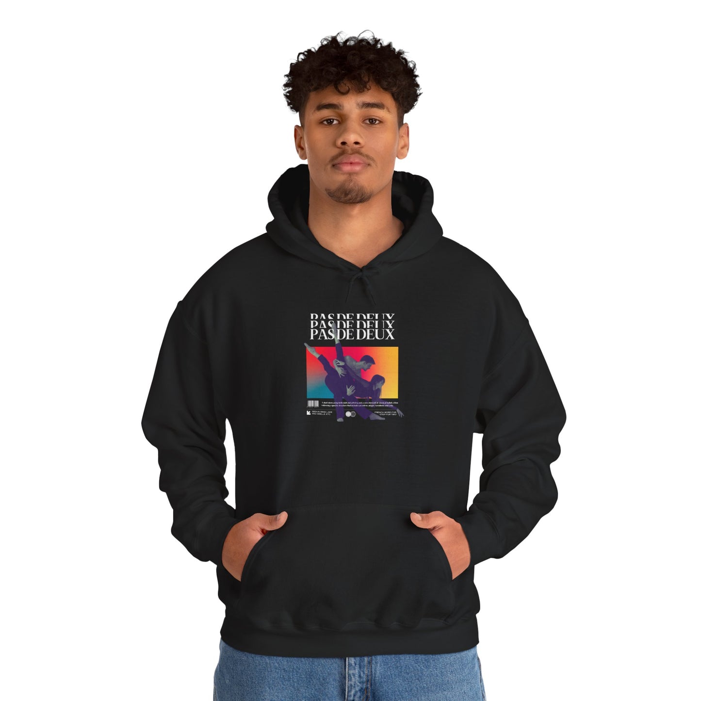“Pas De Deux” Ballet Term Definition with Streetwear-Style - Unisex Heavy Blend™ Hooded Sweatshirt – Cozy Dance Hoodie for Ballet Fans & Performers