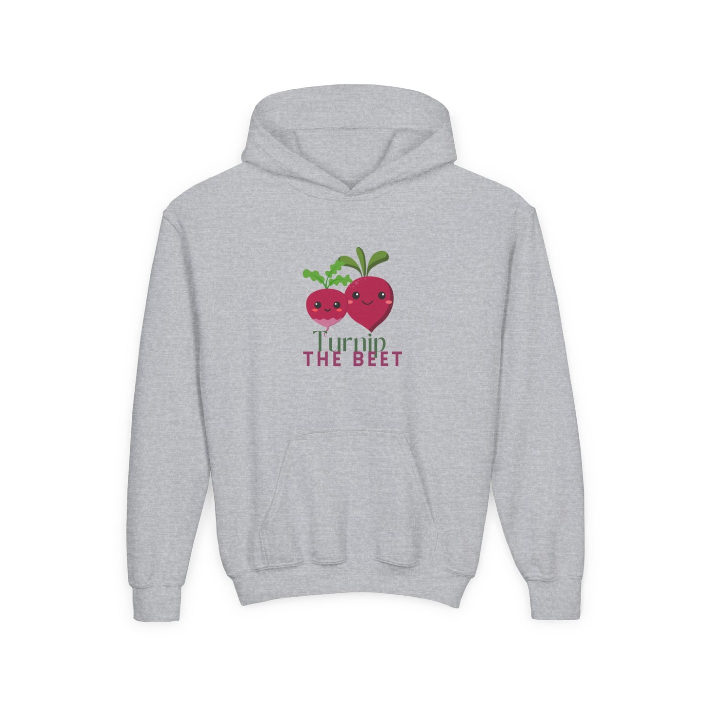 "Turnip the Beet" Youth Hooded Sweatshirt – Cute Vegetable Dance Pun Graphic Hoodie for Kids and Teens