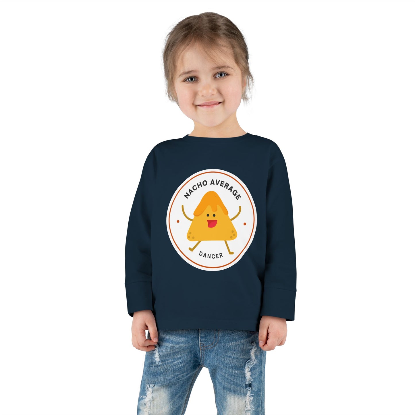 "Nacho Average Dancer" Toddler Dance T-Shirt – Cute Nacho Graphic Long Sleeve Tee for Kids