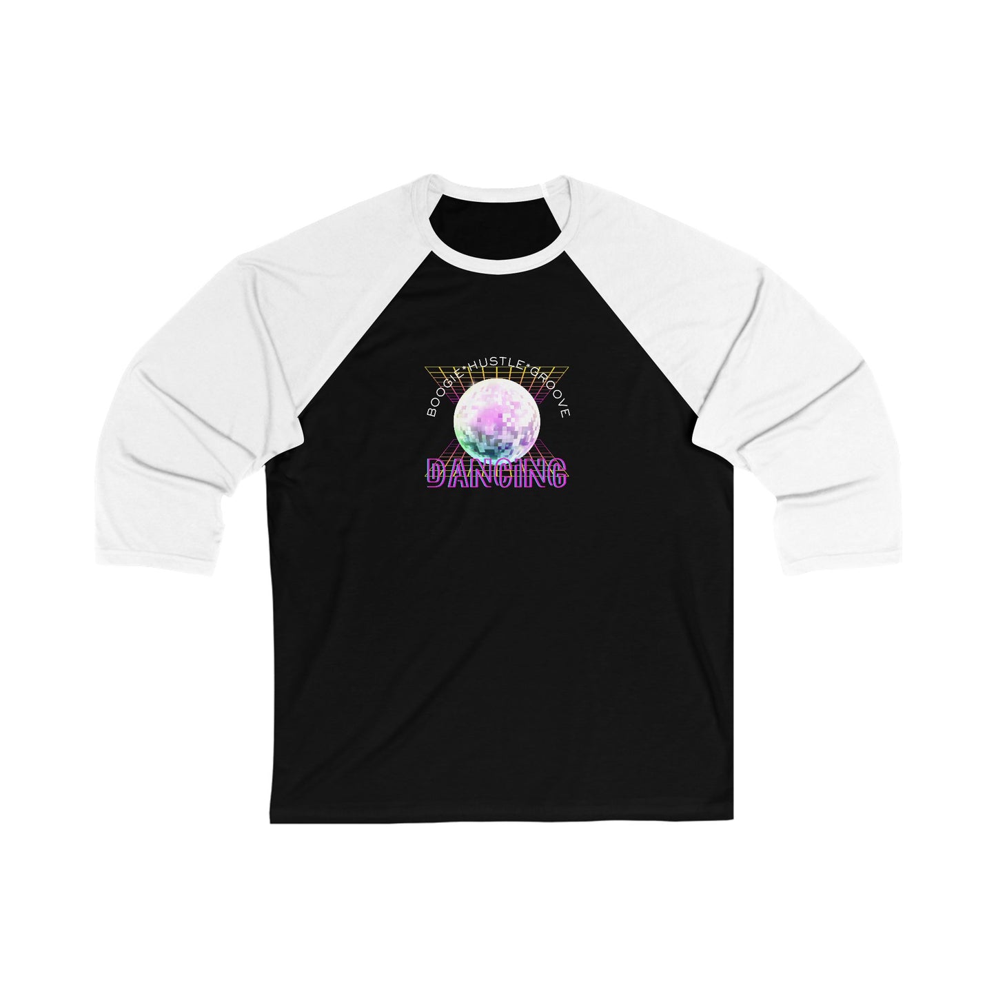 "Boogie, Hustle, Groove - Dancing" Streetwear Dance Graphic – Unisex 3/4 Sleeve Baseball Tee